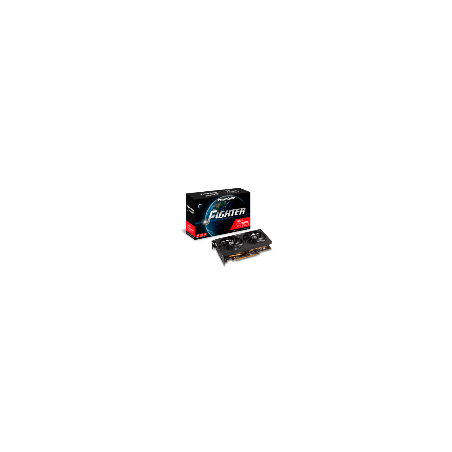 PowerColor Fighter AMD Radeon RX 6600 8GB GDDR6 2044Mhz Black Graphics Card (AXRX 6600 8GBD6-3DH)