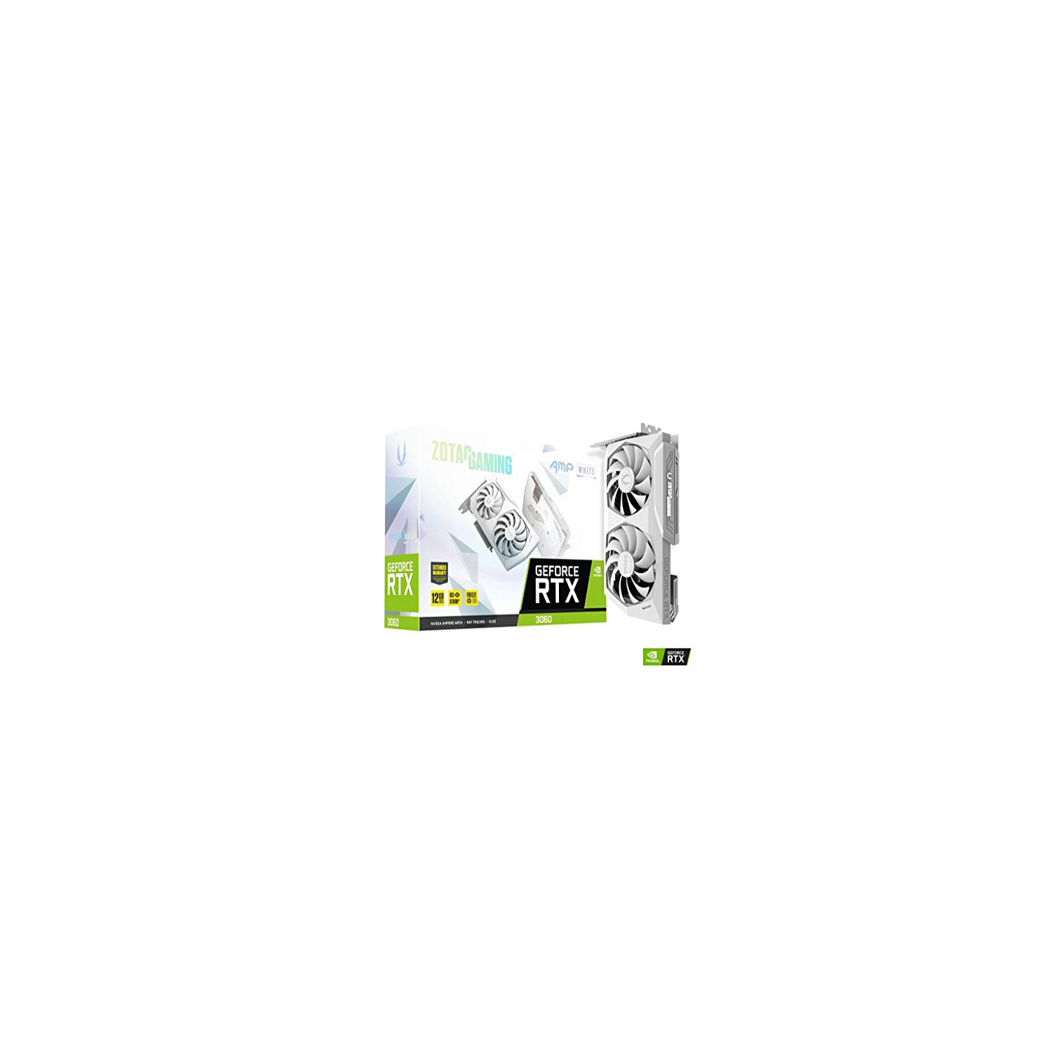 ZOTAC GAMING GeForce RTX™ 3060 AMP White Edition 12GB GDDR6 192-bit 15 Gbps PCIE 4.0 Gaming Graphics Card, IceStorm 2.0 Cooling