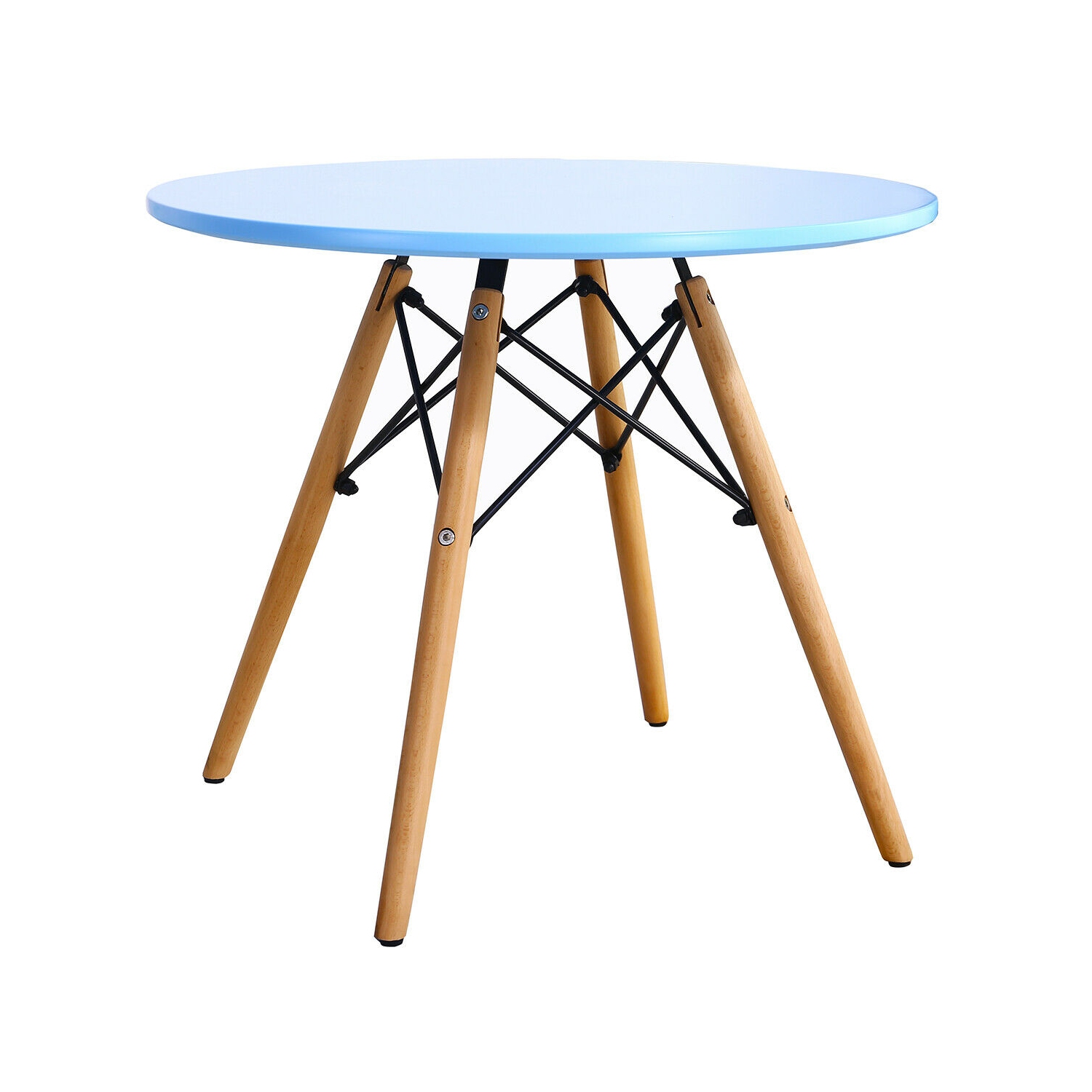 Gymax 5 PC Kids Colorful Round Table Chair Set w/ 4 Armless Chairs