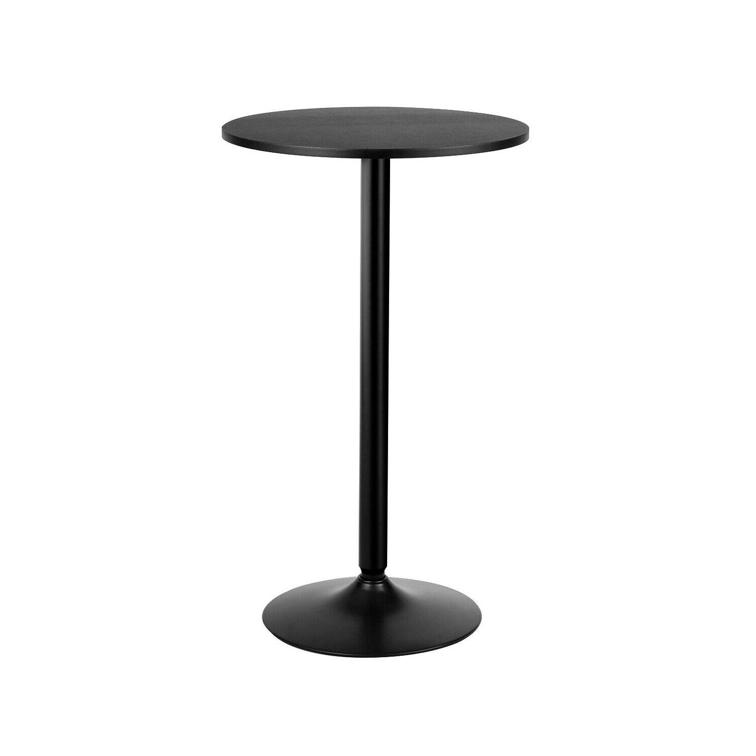 Gymax 24" Round Pub Table Bistro Bar Height Cocktail Table W/Metal Base Indoor Black