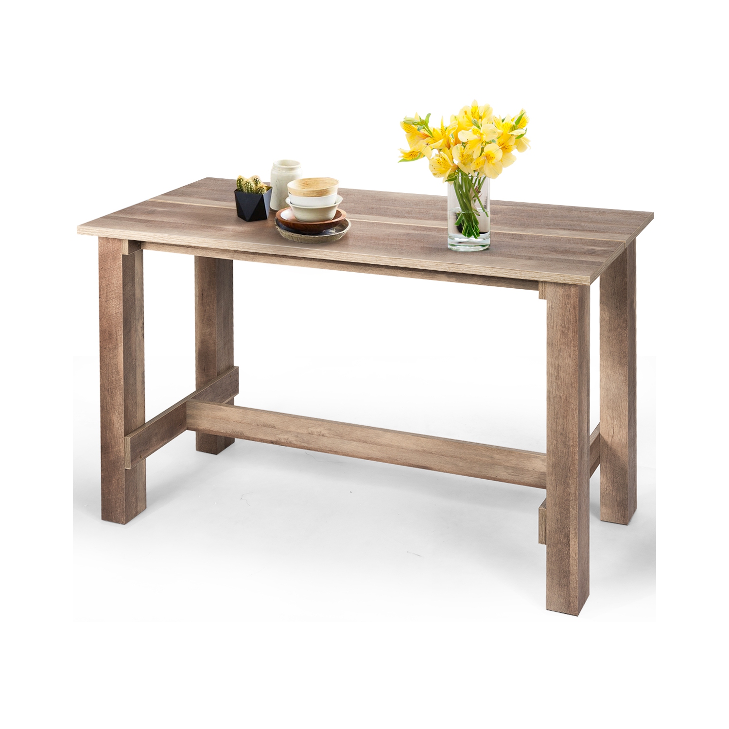 Gymax Dining Table Counter Height Rectangular Kitchen Living Room