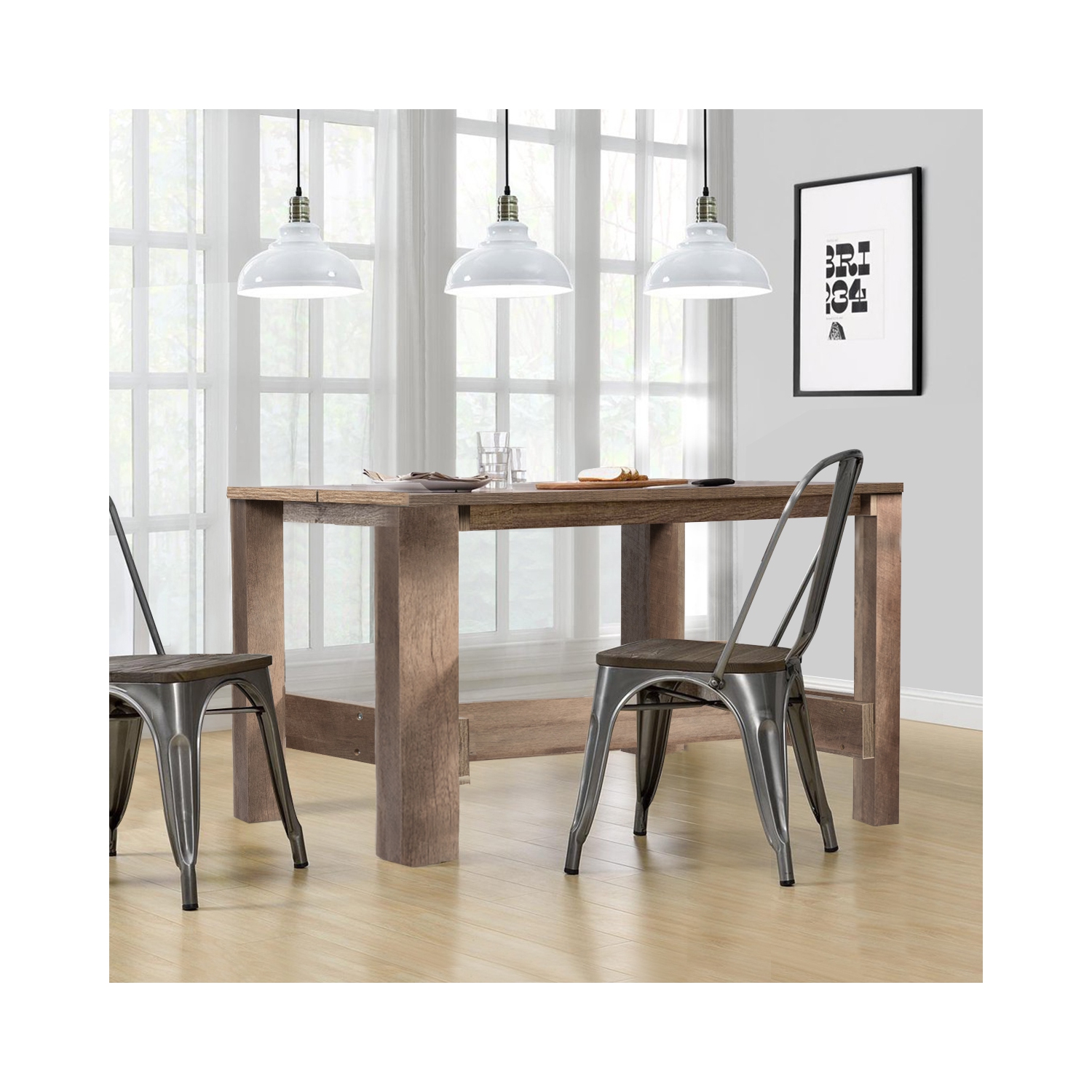 Gymax Dining Table Counter Height Rectangular Kitchen Living Room