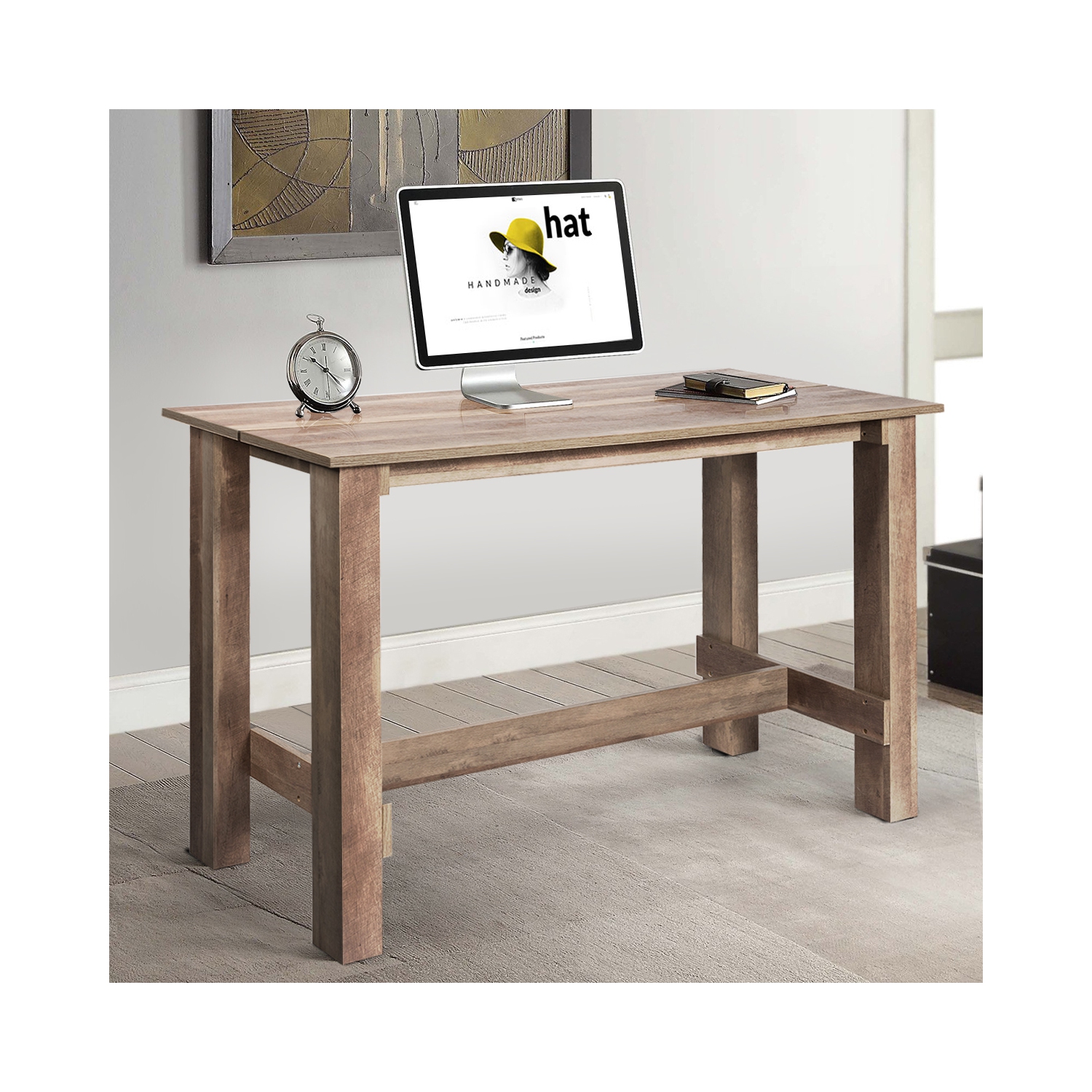 Gymax Dining Table Counter Height Rectangular Kitchen Living Room