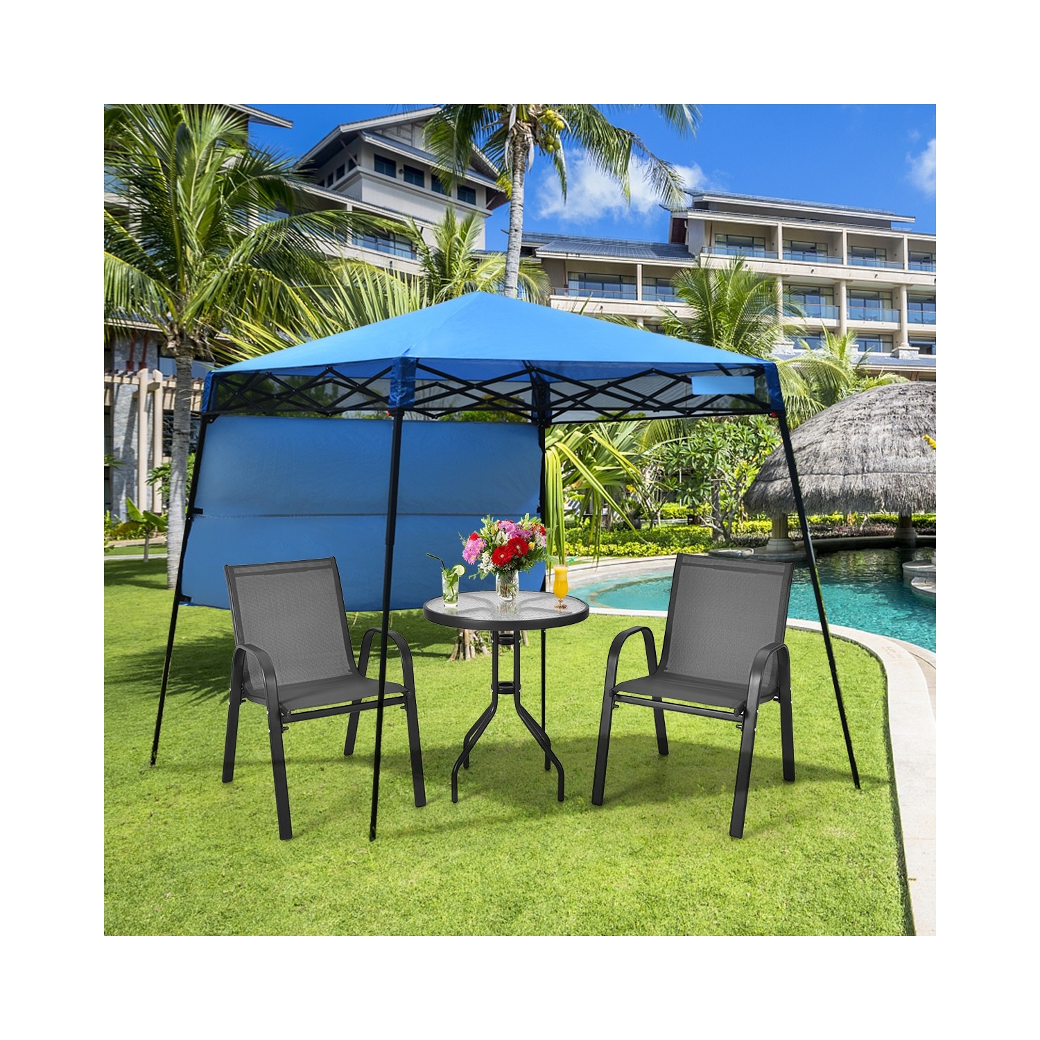 Pop-up Canopy Tent with Carry Bag and 4 Stakes