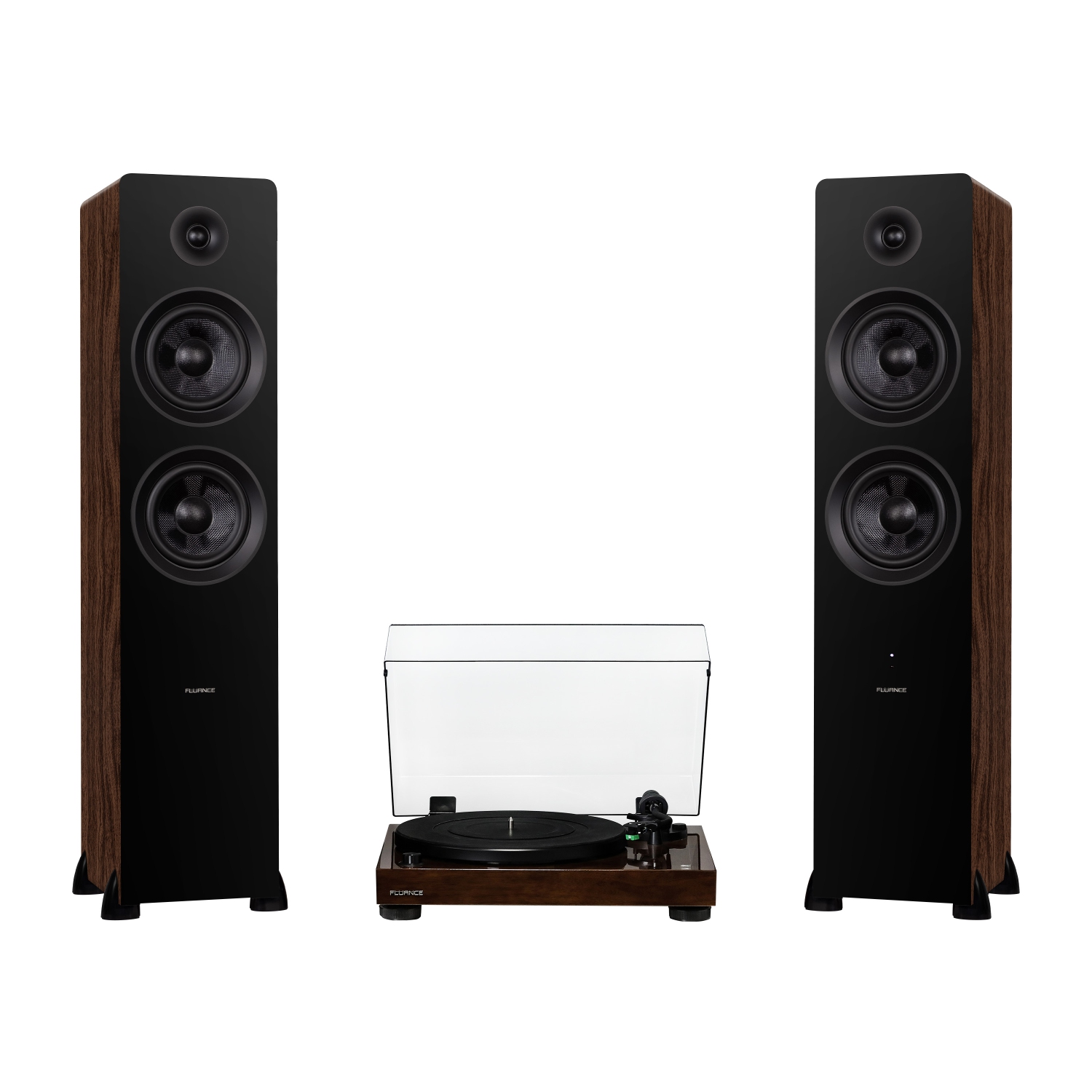 Fluance RT81 Elite High Fidelity Vinyl Turntable and Ai81Powered 2-Way Floorstanding Tower Speakers