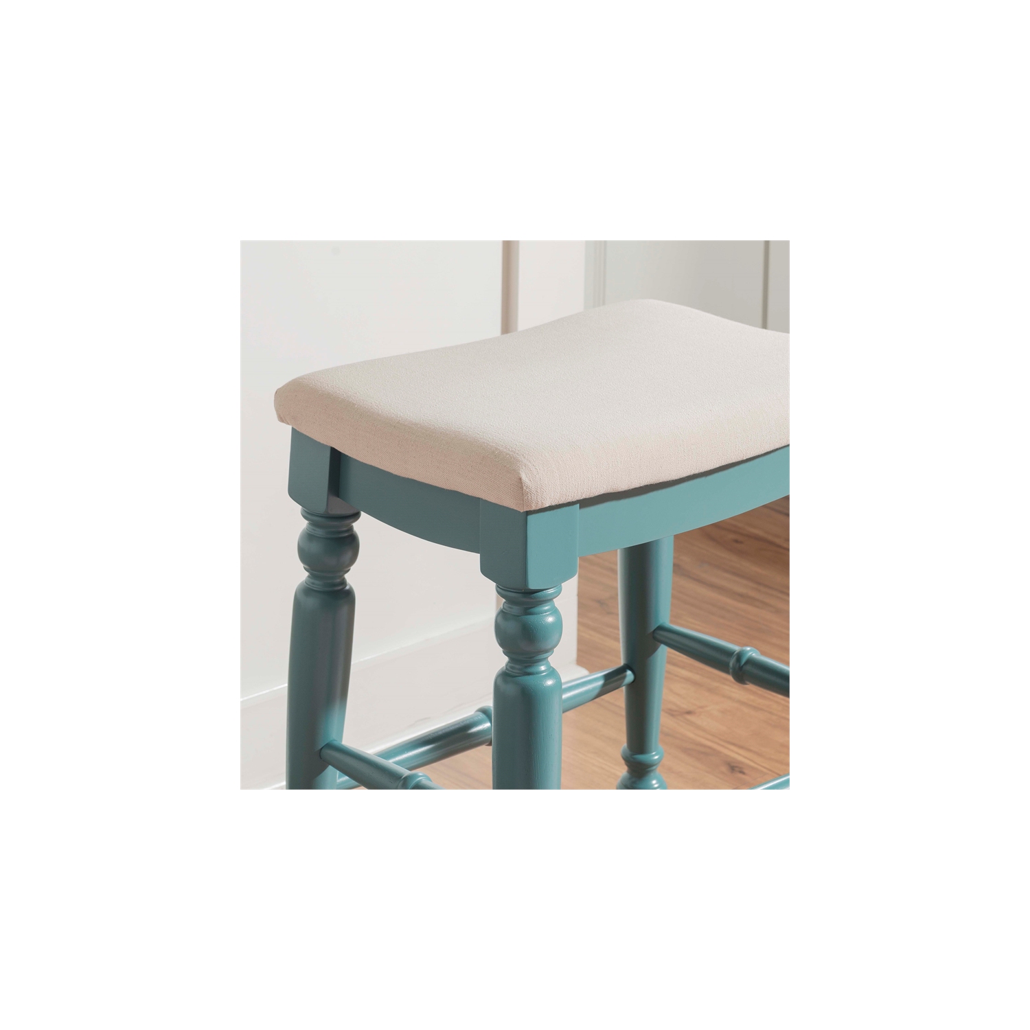 Linon Marino 25" Wood Backless Counter Stool in Blue