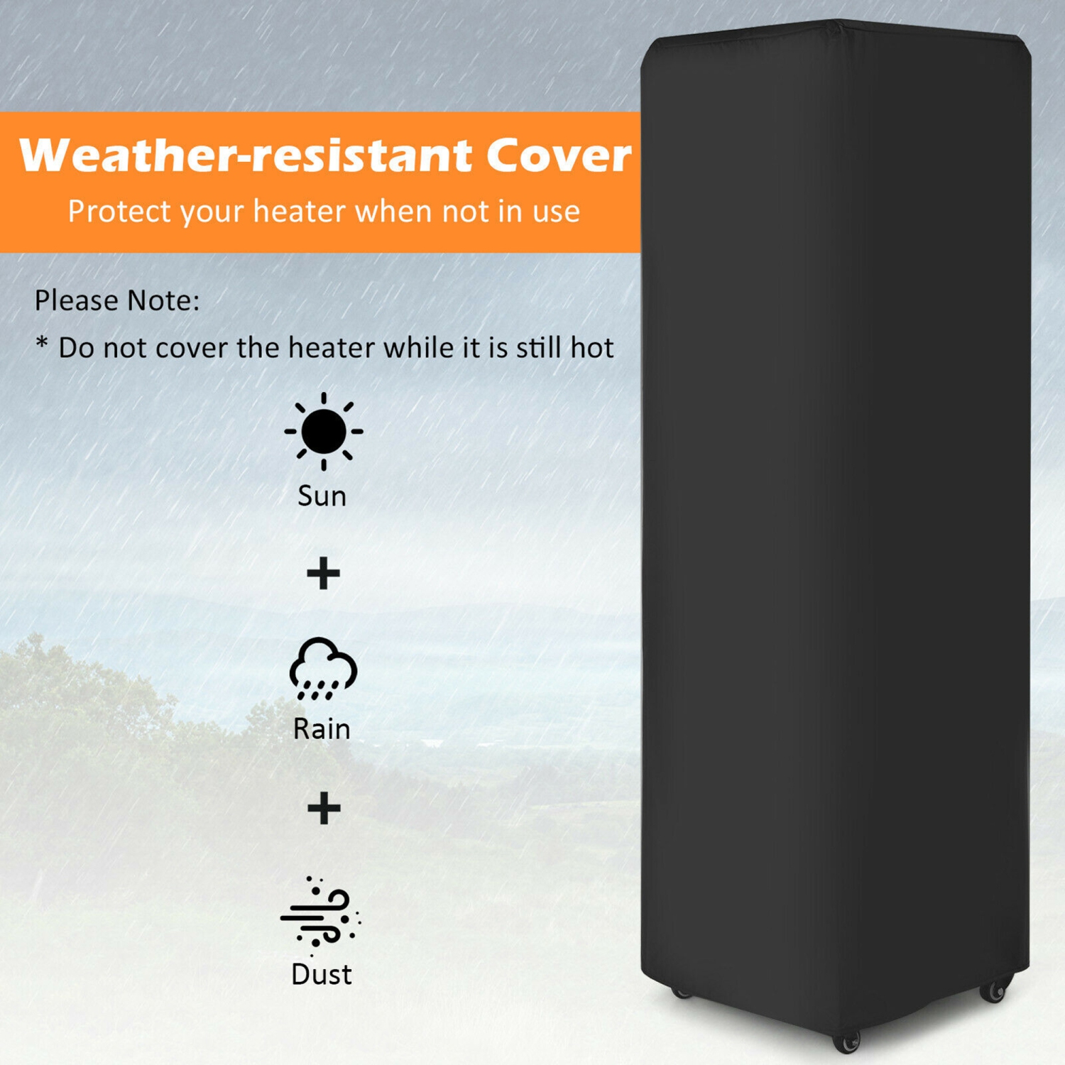 Marque Gymax Chauffage 12 kW de Patio au Propane avec conduit en verre autoportant Chauffe-terrasse au gaz avec des roues et housse de protection