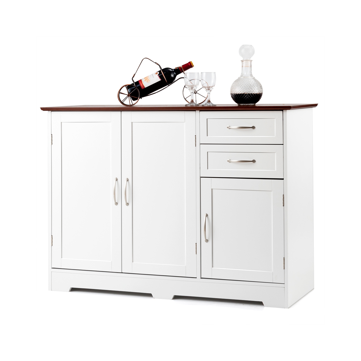 Gymax Buffet Storage Cabinet Console Table Kitchen Sideboardd Home Furni W/2 Drawers