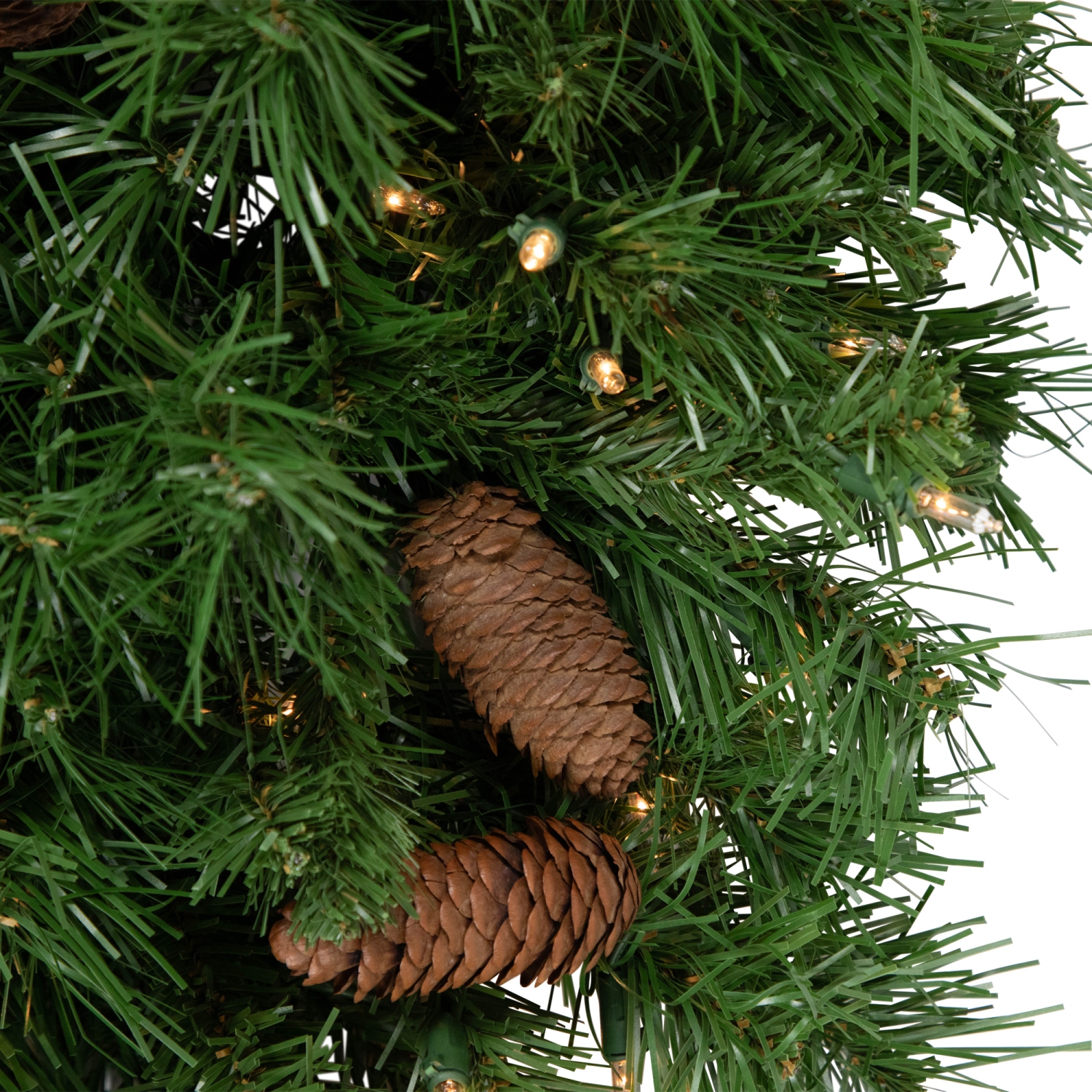 Pre-Lit Dakota Red Pine Artificial Christmas Teardrop Swag - 30" - Clear AlwaysLit Lights