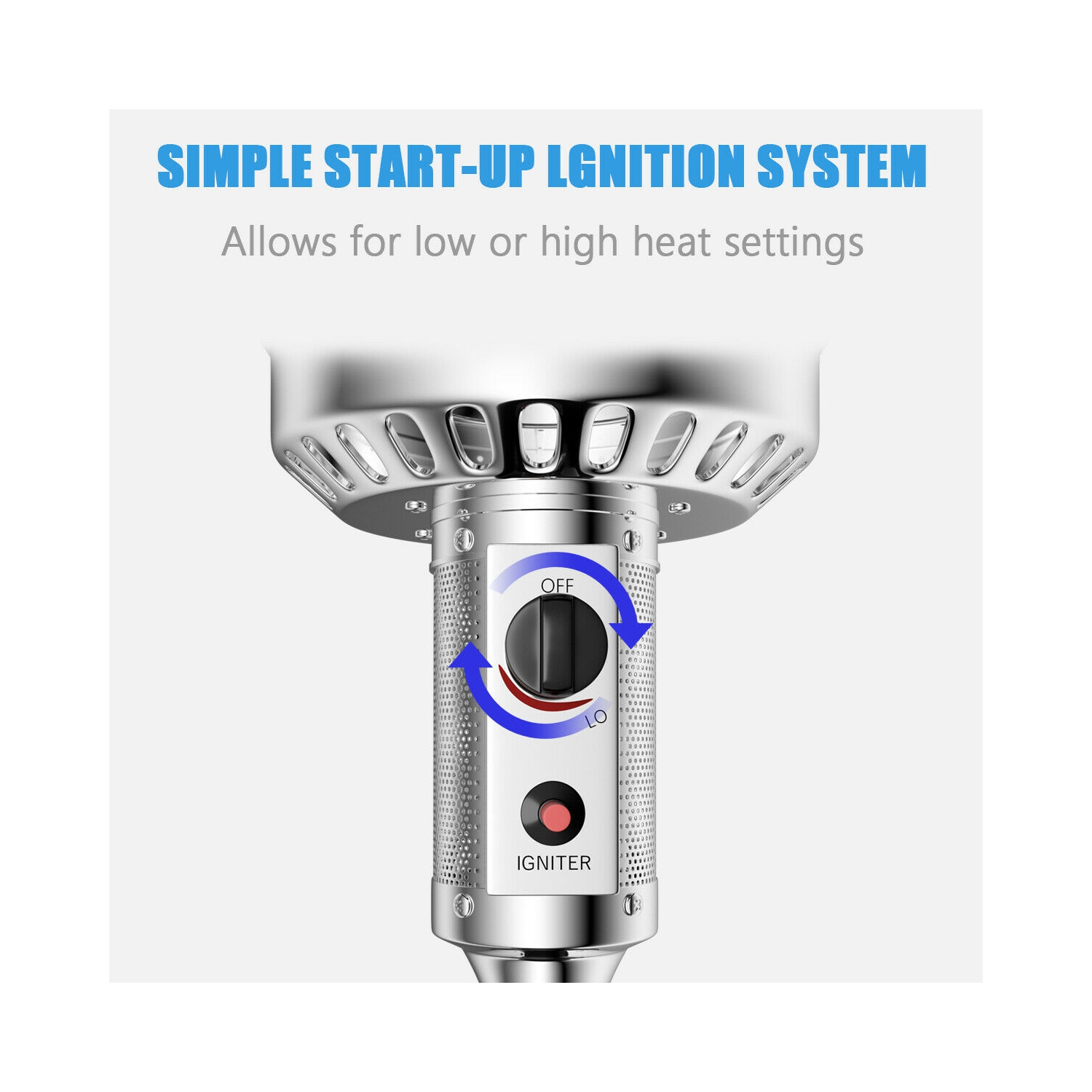 Gymax Outdoor Patio Heater Propane Standing LP Gas Steel W/Table & Wheels Grey