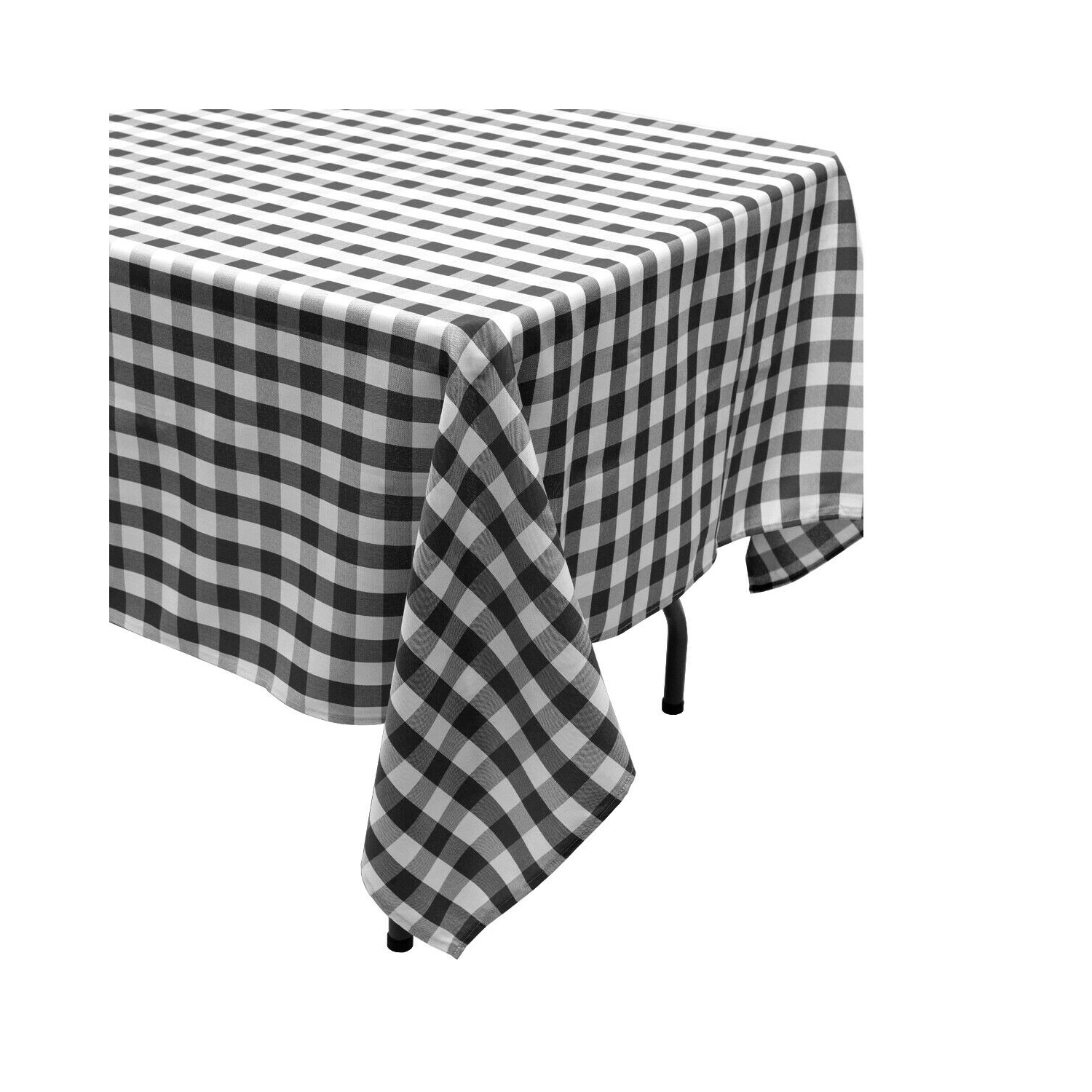 Gymax 10Pcs 60"x126" Rectangular Polyester Tablecloth Black & White Checker Party