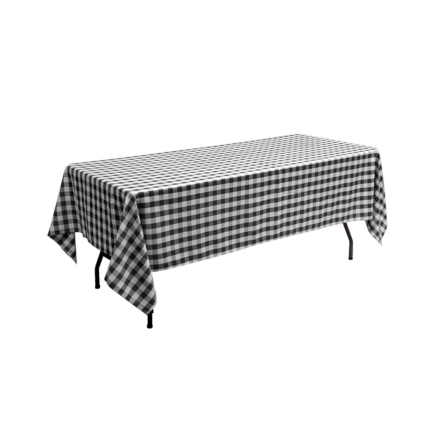 Gymax 10Pcs 60"x126" Rectangular Polyester Tablecloth Black & White Checker Party