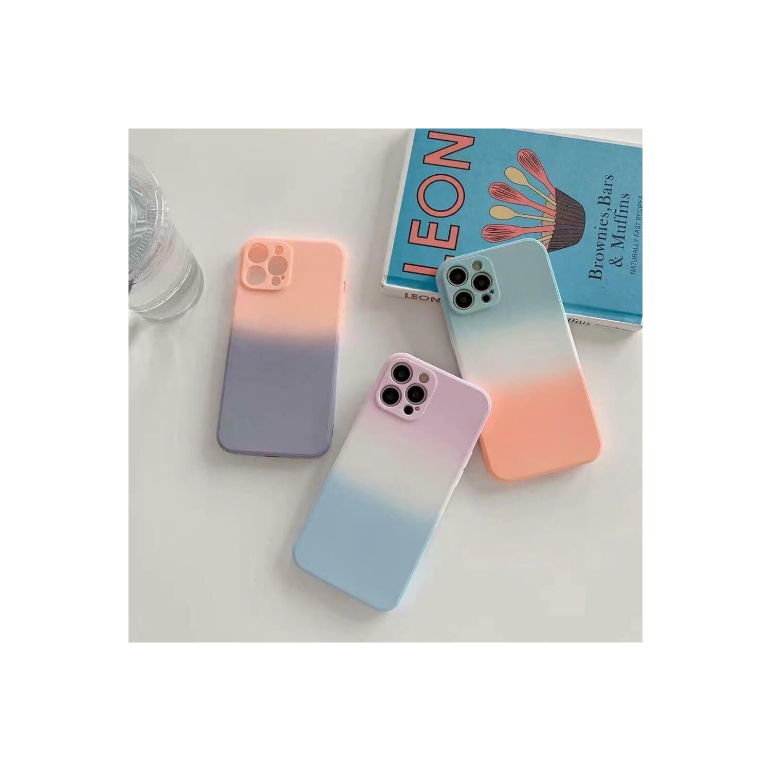 For Apple iPhone 12 Pro max Coral + Gray Smart Shockproof Liquid Silicone Full Camera Protective Cover Case