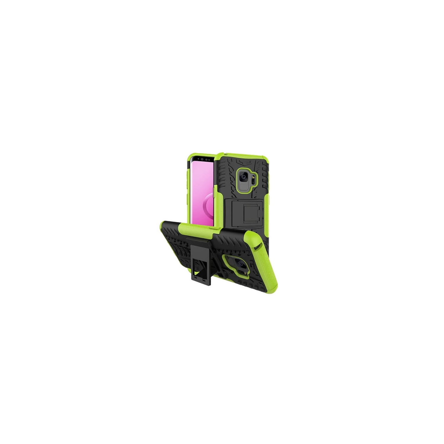 Samsung Galaxy S9 Green Case Shockproof Heavy Duty Tough Kickstand Protective Rugged Case Cover