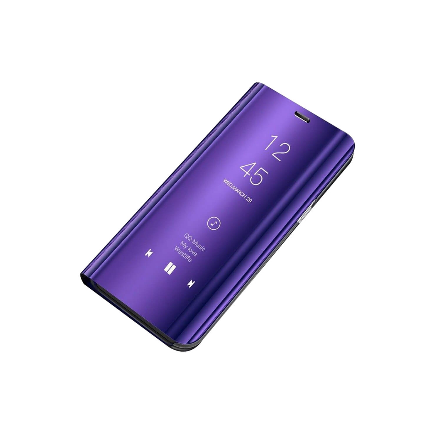 Samsung Galaxy Note 8 Purple Smart Mirror View Clear Luxury Flip Stand Slim Case Cover