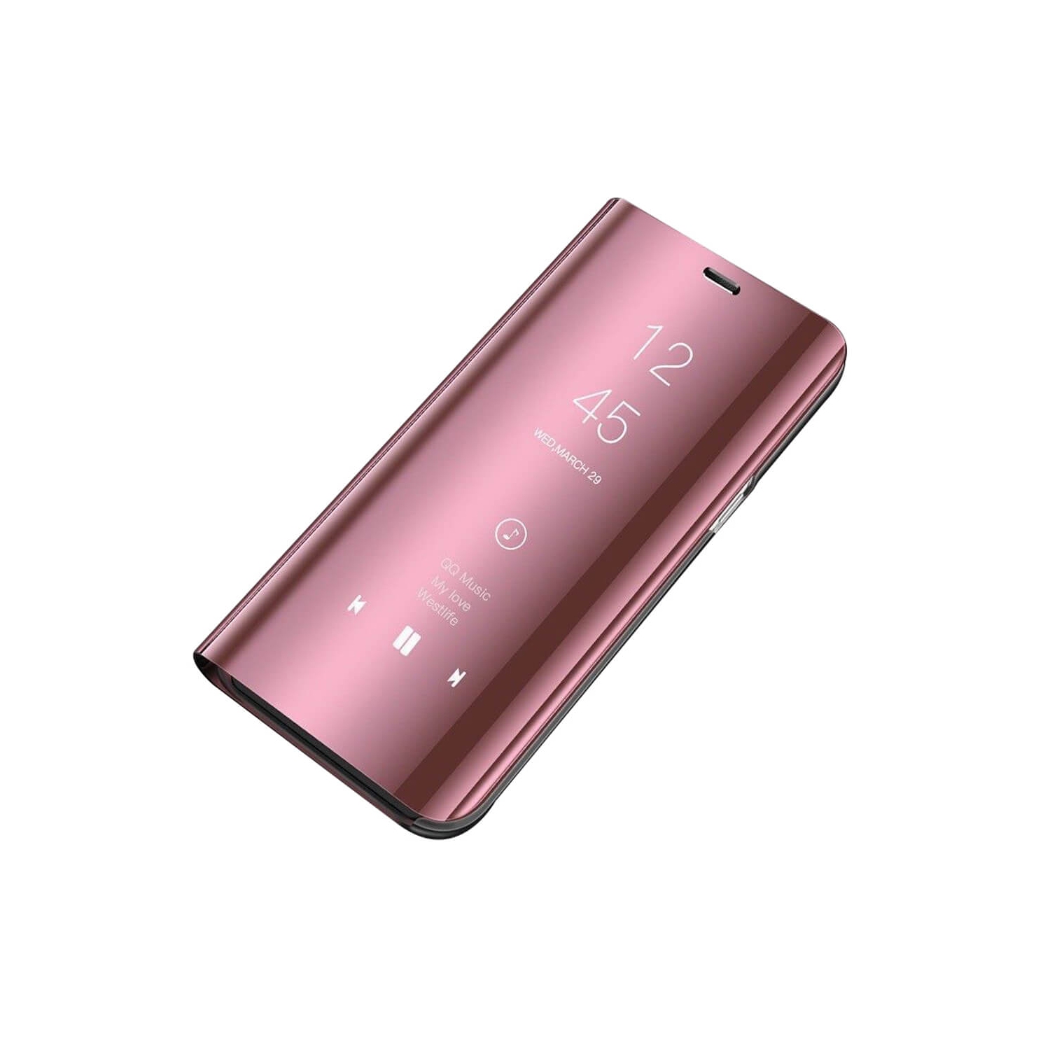 Samsung Galaxy Note 10 Plus Rose Gold Smart Mirror View Clear Luxury Flip Stand Slim Case Cover
