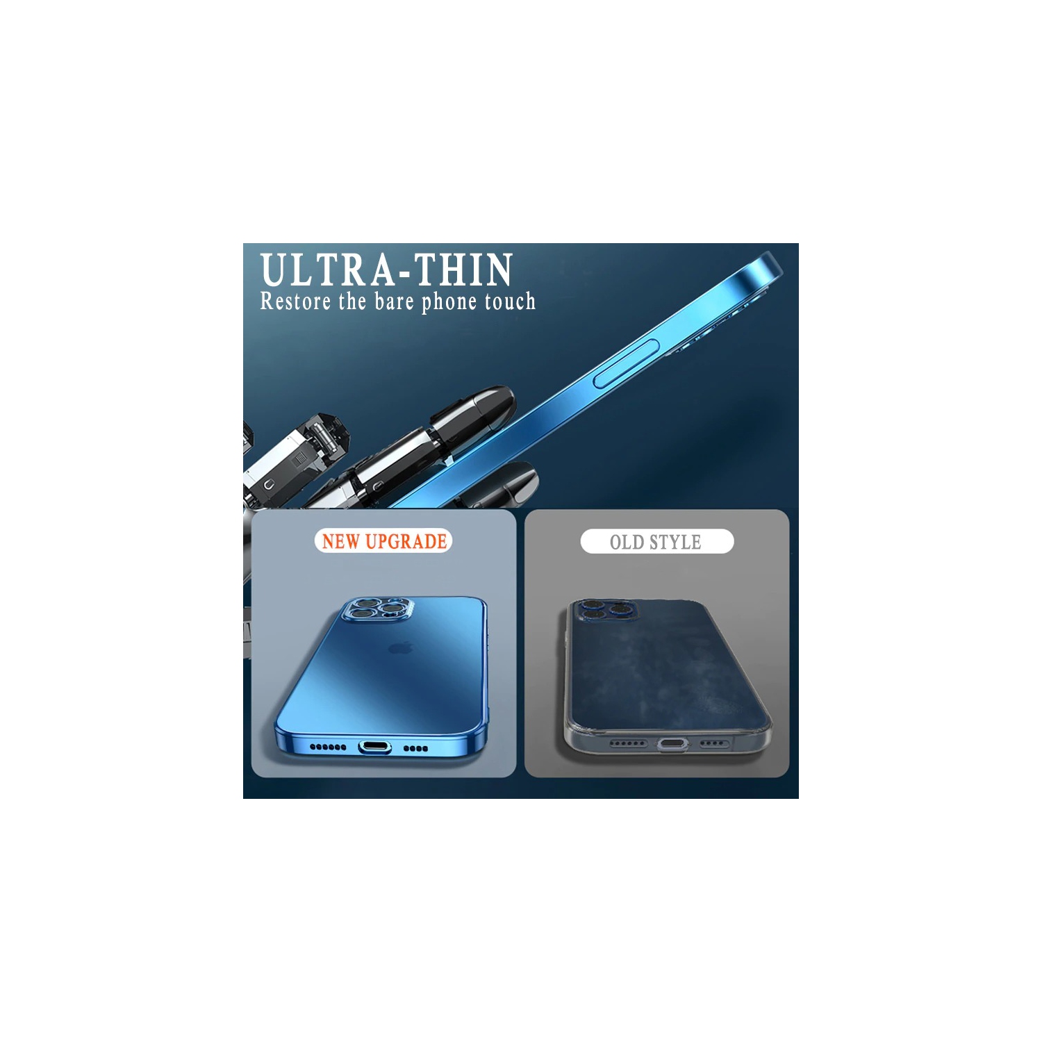 For Apple iPhone 11 Pro Blue Smart Shockproof Luxury Stream Electro Plating Elegant Cover Case