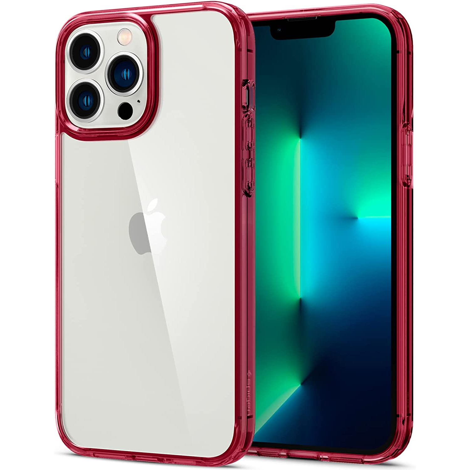 For Apple iPhone 12 Pro Max Red Smart Shockproof Luxury Stream Electro Plating Elegant Cover Case
