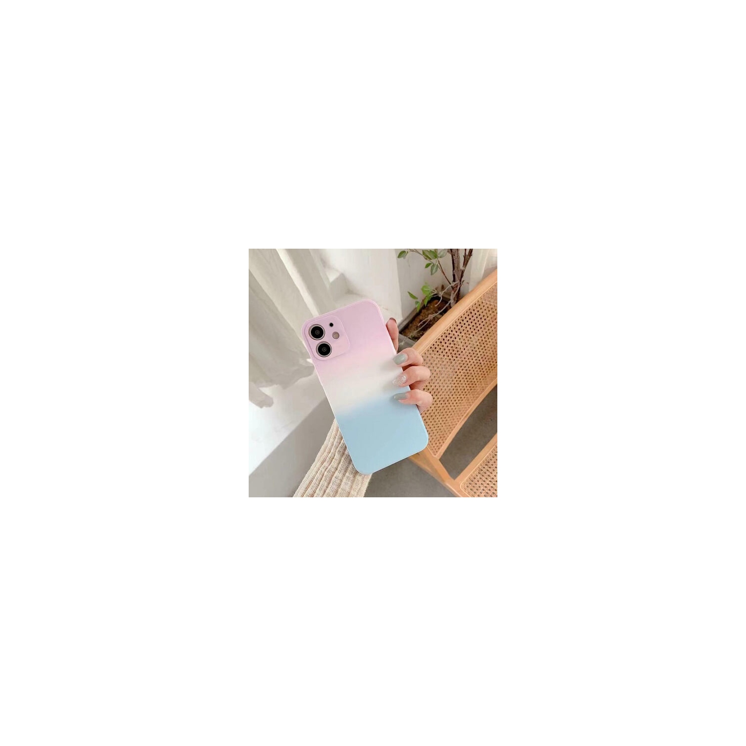 Pour l’étui protecteur d’appareil photo complet antichoc en silicone liquide iPhone 11 d’Apple - Violet et turquoise