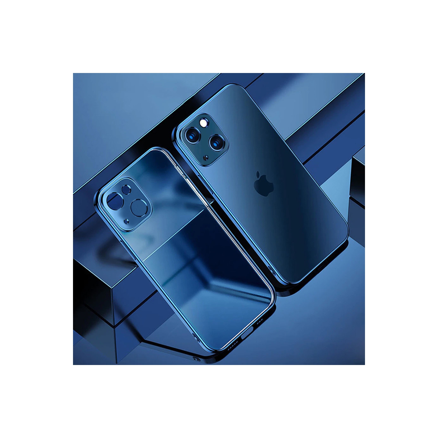 For Apple iPhone XR Blue Smart Shockproof Luxury Stream Electro Plating Elegant Cover Case