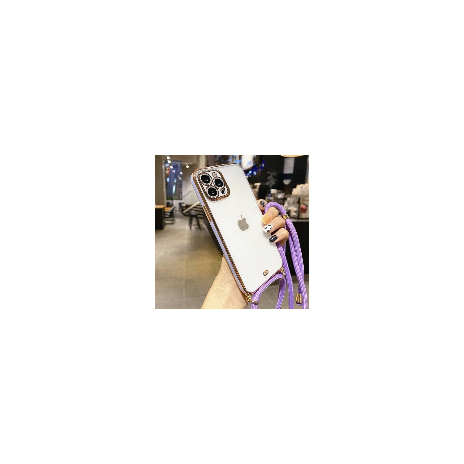 For Apple iPhone 12 Pro Max Purple Smart Shockproof Luxury Stream Electro Plating Elegant Cover Case