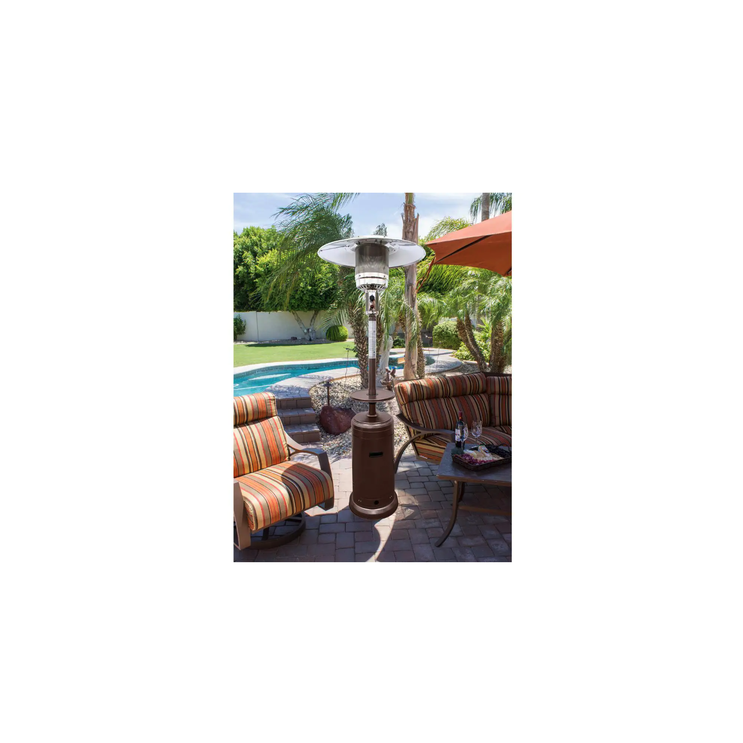 AZ Patio Heaters 48,000 BTU Hammered Propane Patio Heater - HLDS01-W-CG