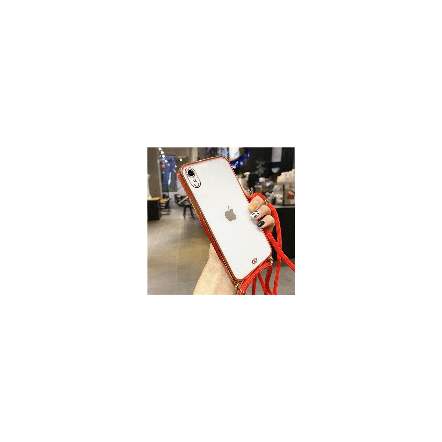 For Apple iPhone XR Red Smart Shockproof Luxury Stream Electro Plating Elegant Cover Case