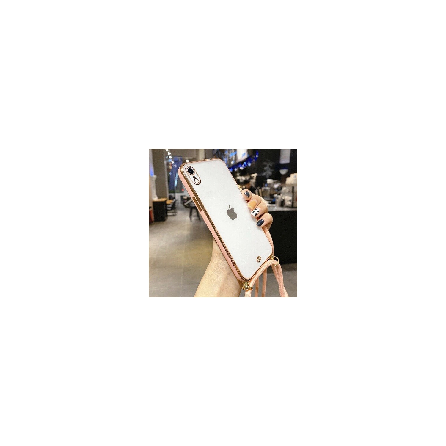 Apple iPhone XR Pink Smart Shockproof Luxury Stream Electro Plating Elegant Cover Case