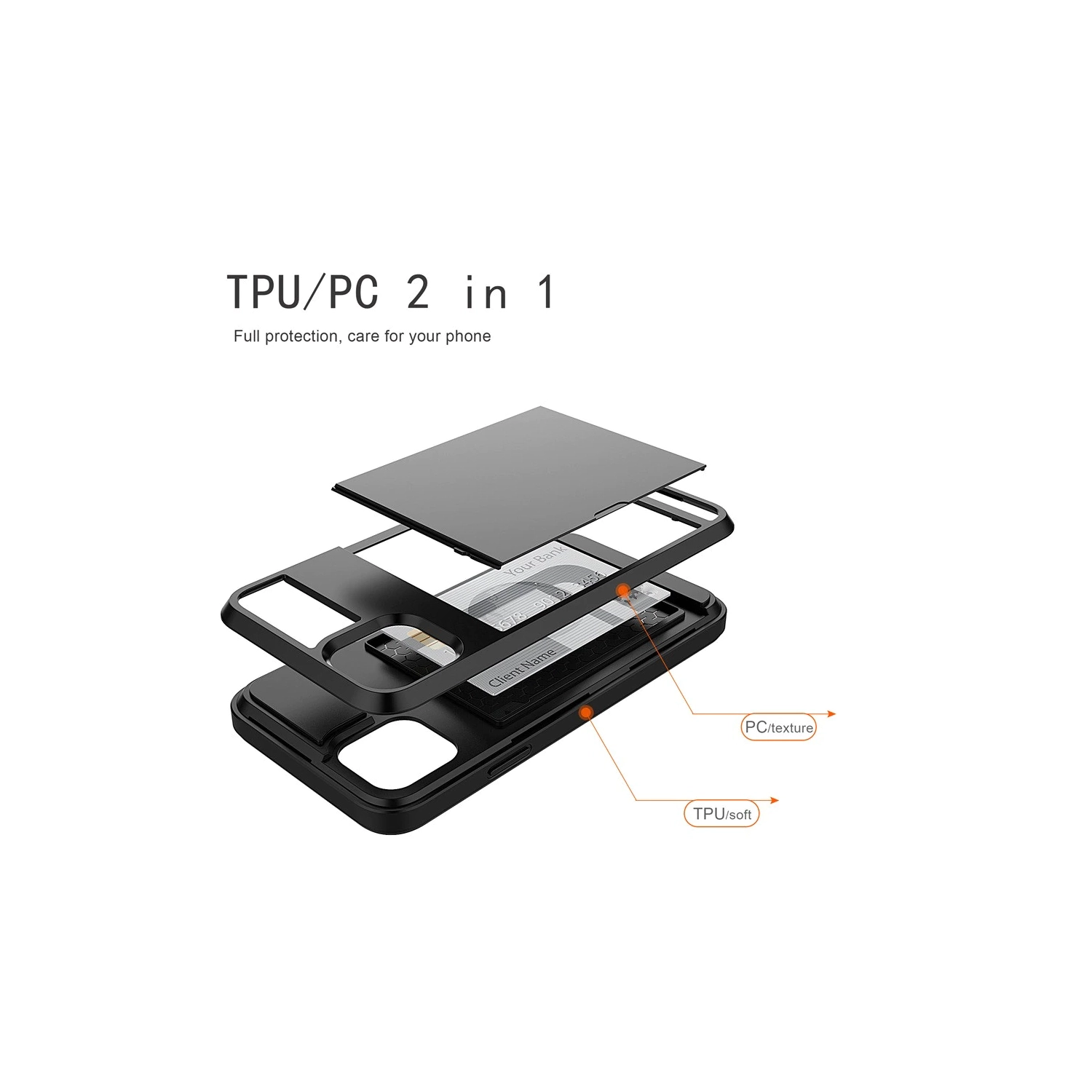 Pour Apple iPhone XS Étui robuste résistant aux chocs avec fentes pour cartes, bleu, étui robuste, 360