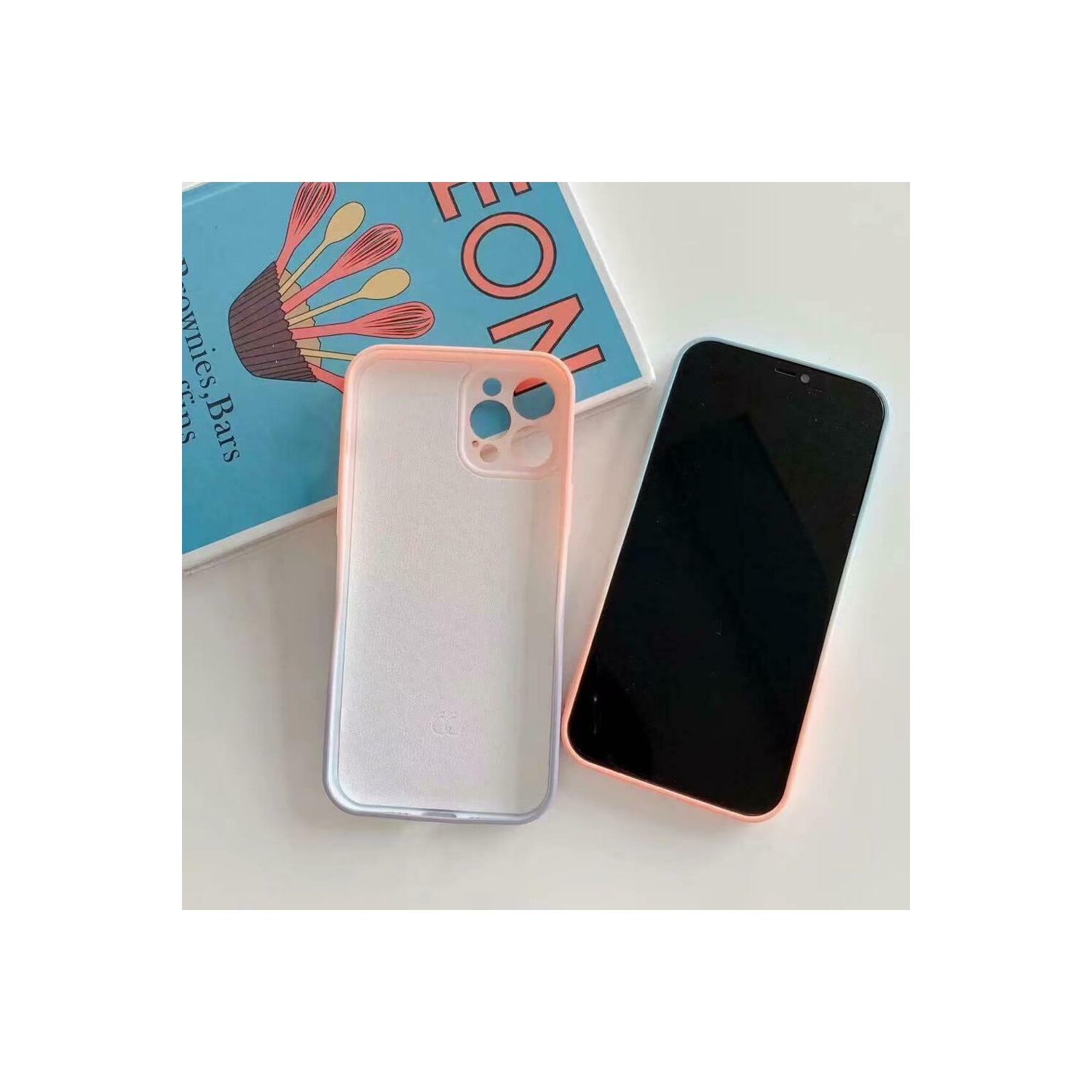 For Apple iPhone 12 Pro Teal + Orange Smart Shockproof Liquid Silicone Full Camera Protective Cover Case