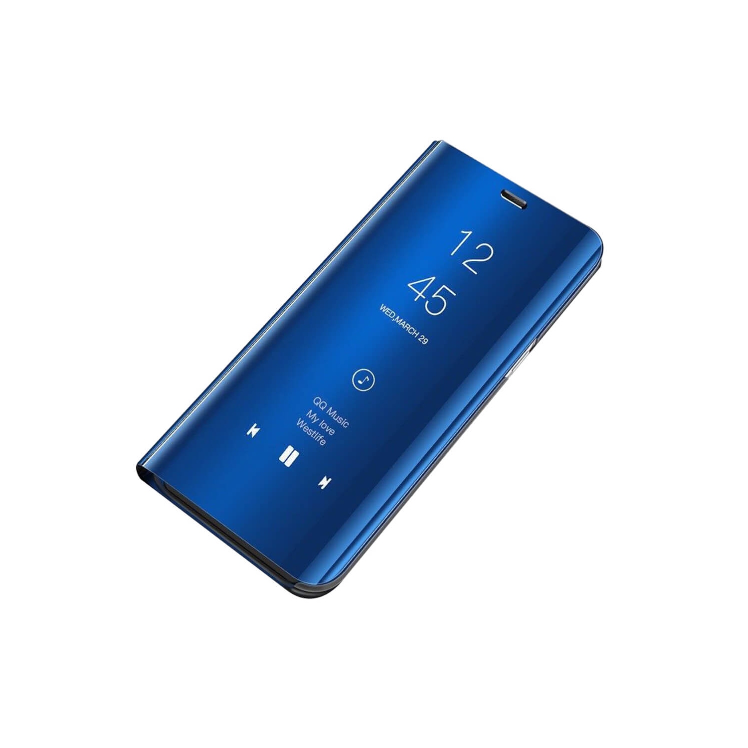 Samsung Galaxy S9 Blue Smart Mirror View Clear Luxury Flip Stand Slim Case Cover