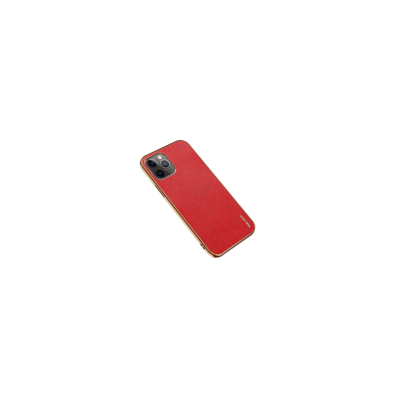 Leather Case For Apple iPhone 12 Pro Max Soft Luxury Stream Plating Elegant Red Sulada Cover