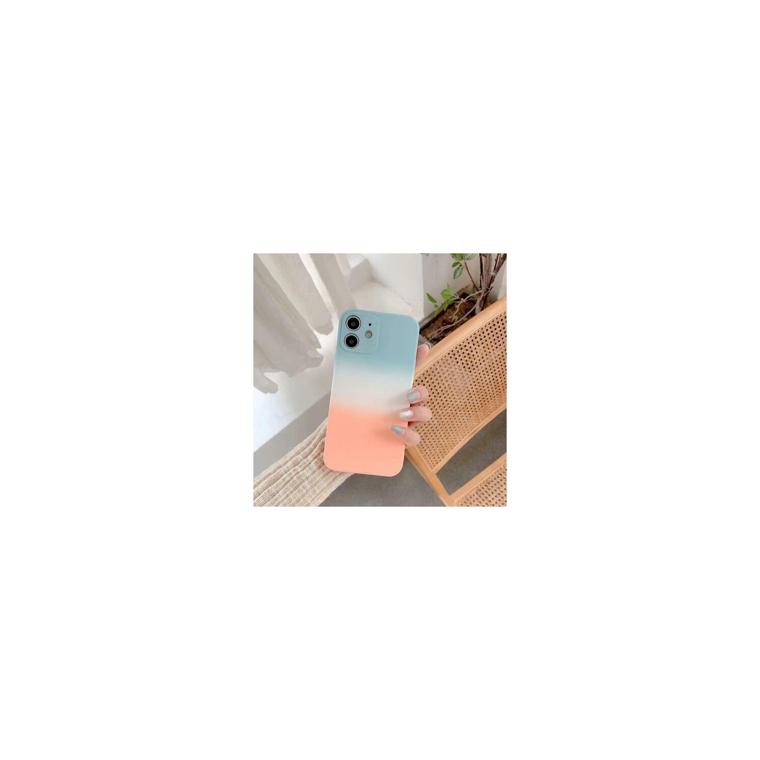 Pour étui protecteur complet d’appareil photo étanche antichoc en silicone liquide iPhone 11 d’Apple, sarcelle et orange