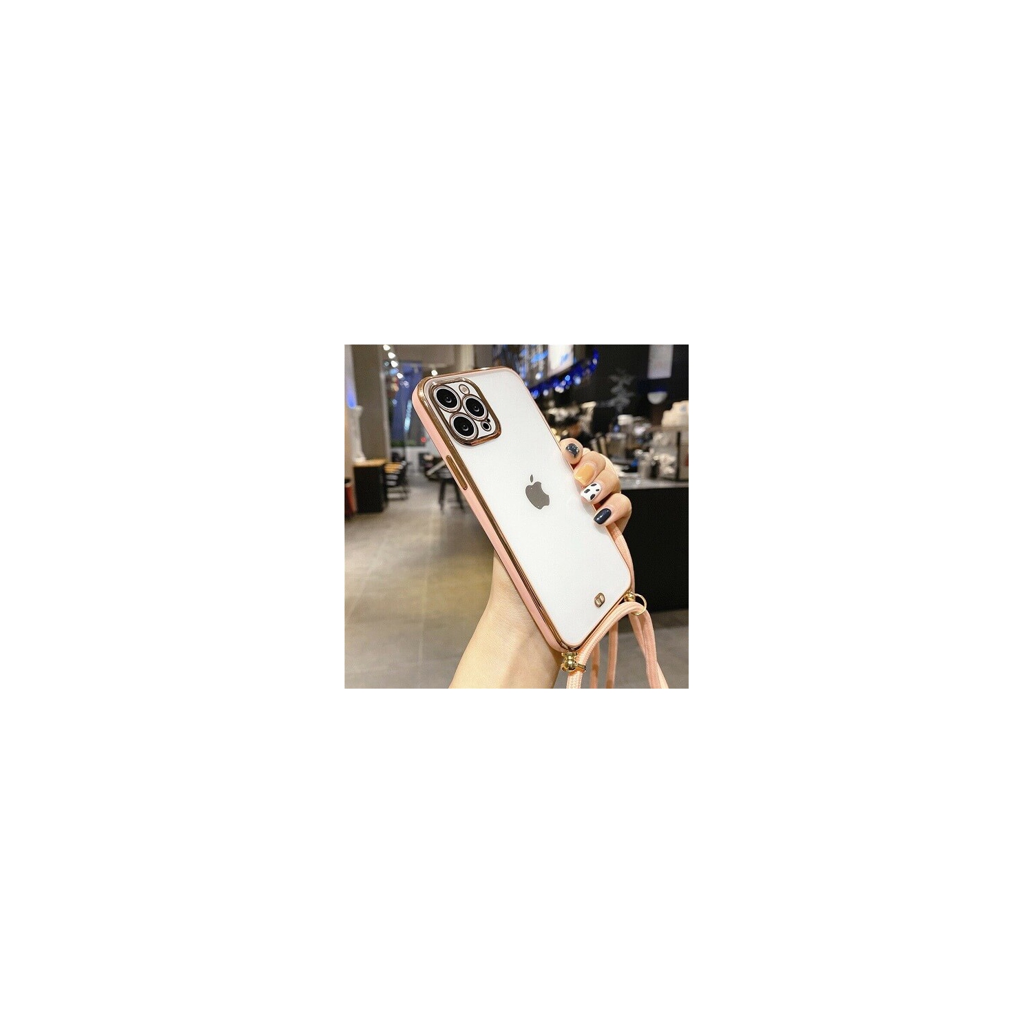 For Apple iPhone 11 Pro Max Pink Smart Shockproof Luxury Stream Electro Plating Elegant Cover Case