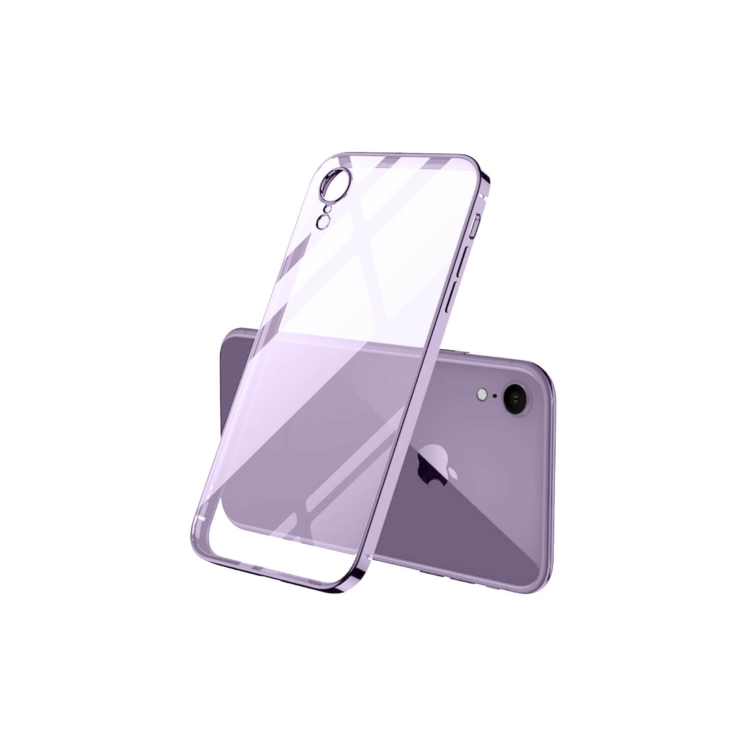 For Apple iPhone XR Purple Smart Shockproof Luxury Stream Electro Plating Elegant Cover Case