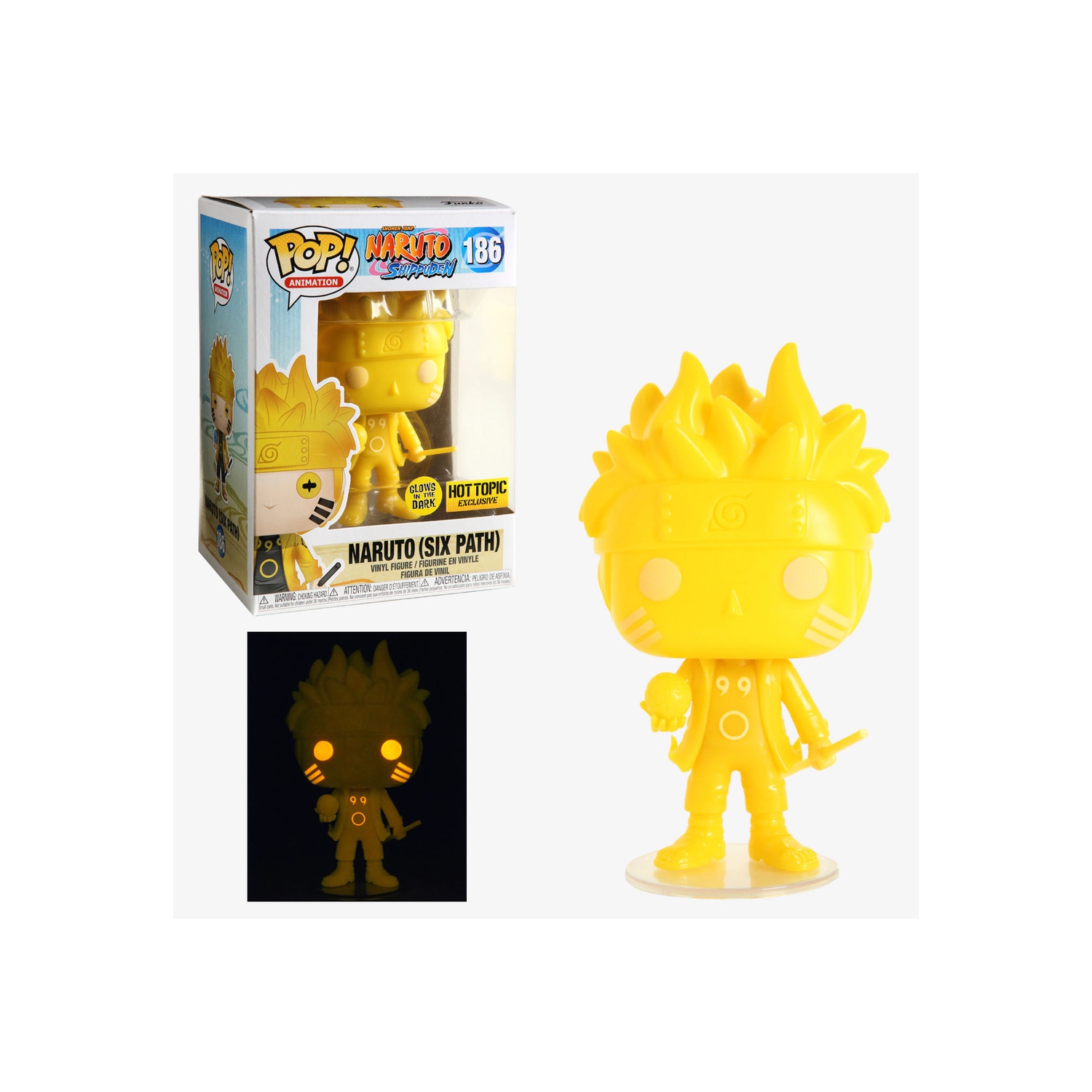 Funko Pop! Animation Naruto Shippuden Vinyl Figure Naruto (Glows in the Dark) #186 Hot Topic Exclusive