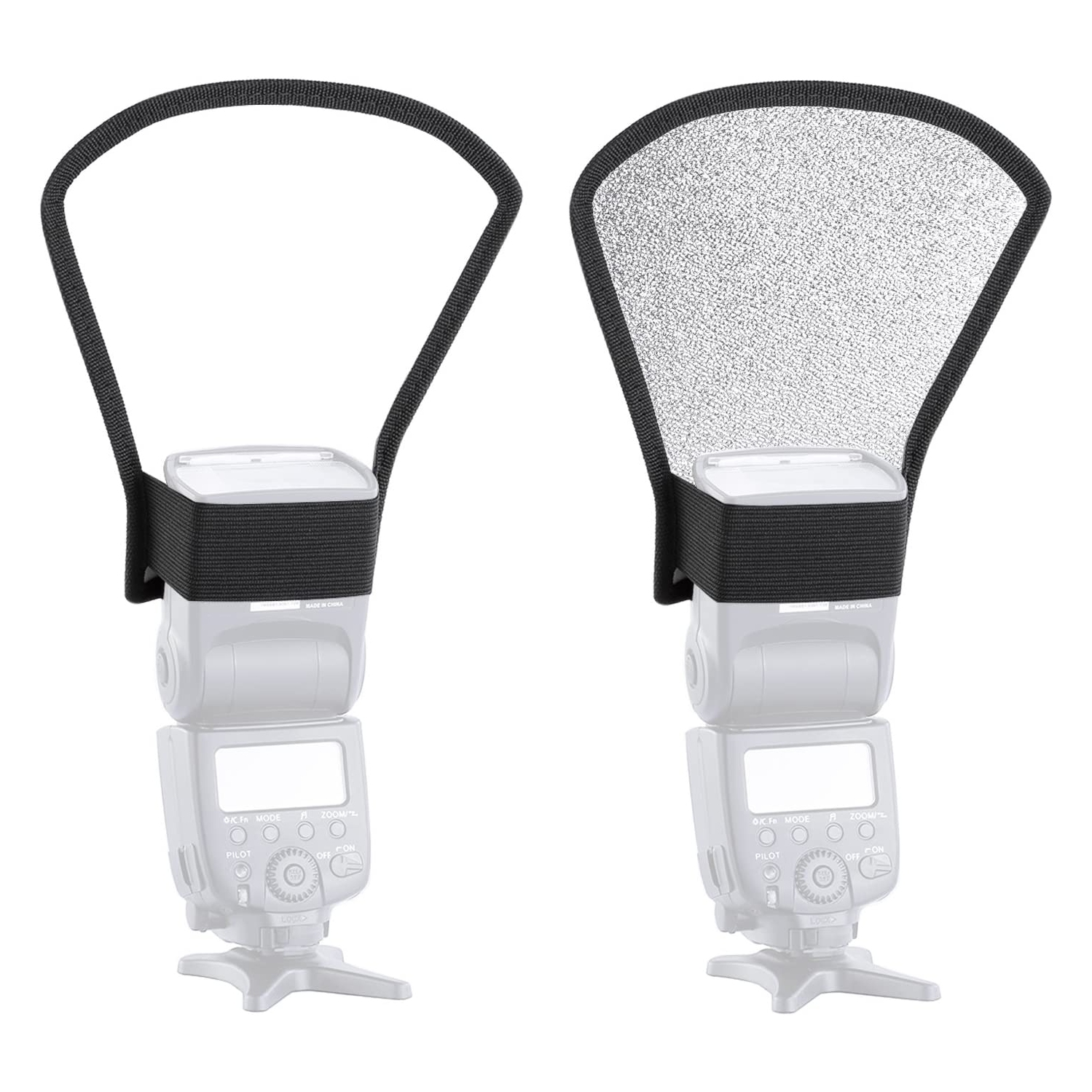 Diffuseur flash argenté/blanc pour flash Speedlite SB-600, SB-800, SB-900, Canon Speedlite 380EX 430EX 550EX 580EX Flash Vivita Flash de Sony Pentax