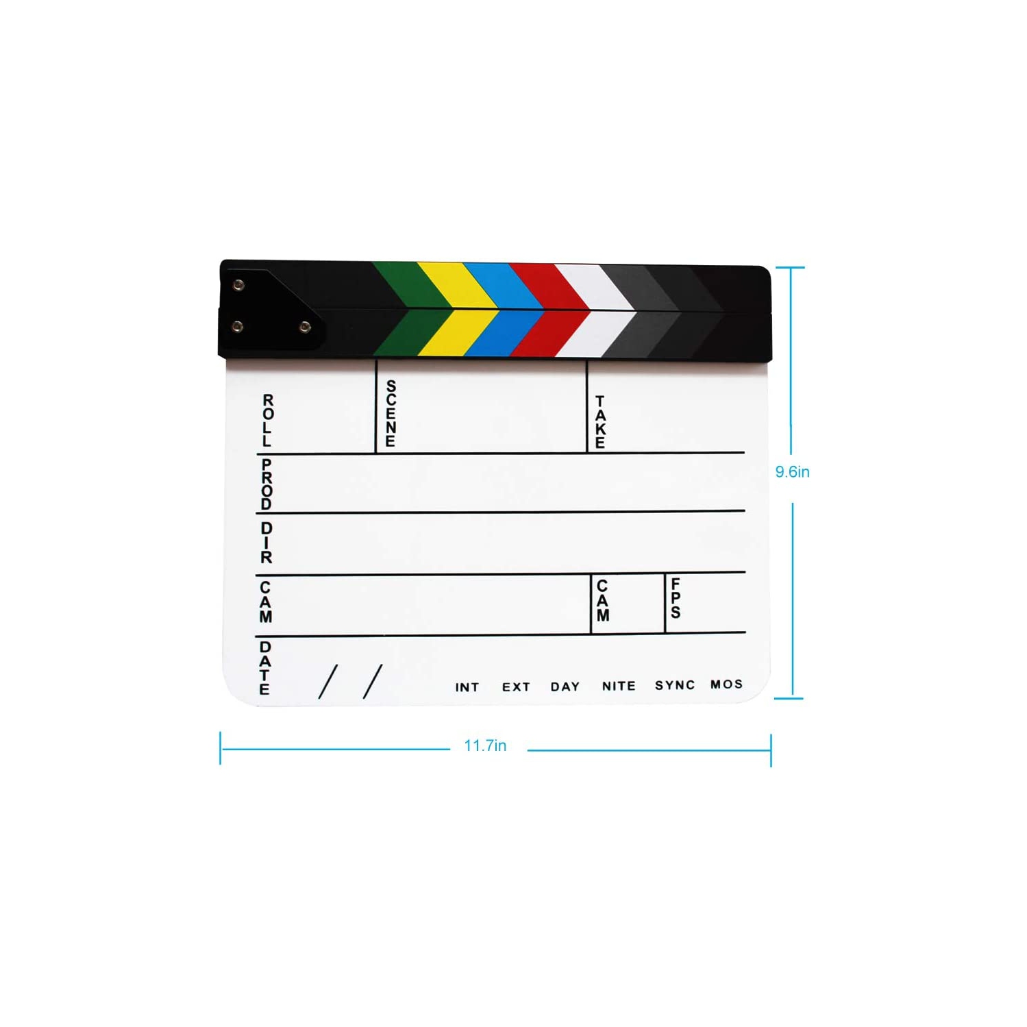 Clapboard, metteur en scène en acrylique, film hollywoodien film claquette décorative grande scène Clapboard Board avec gomme à effacer magnétique et