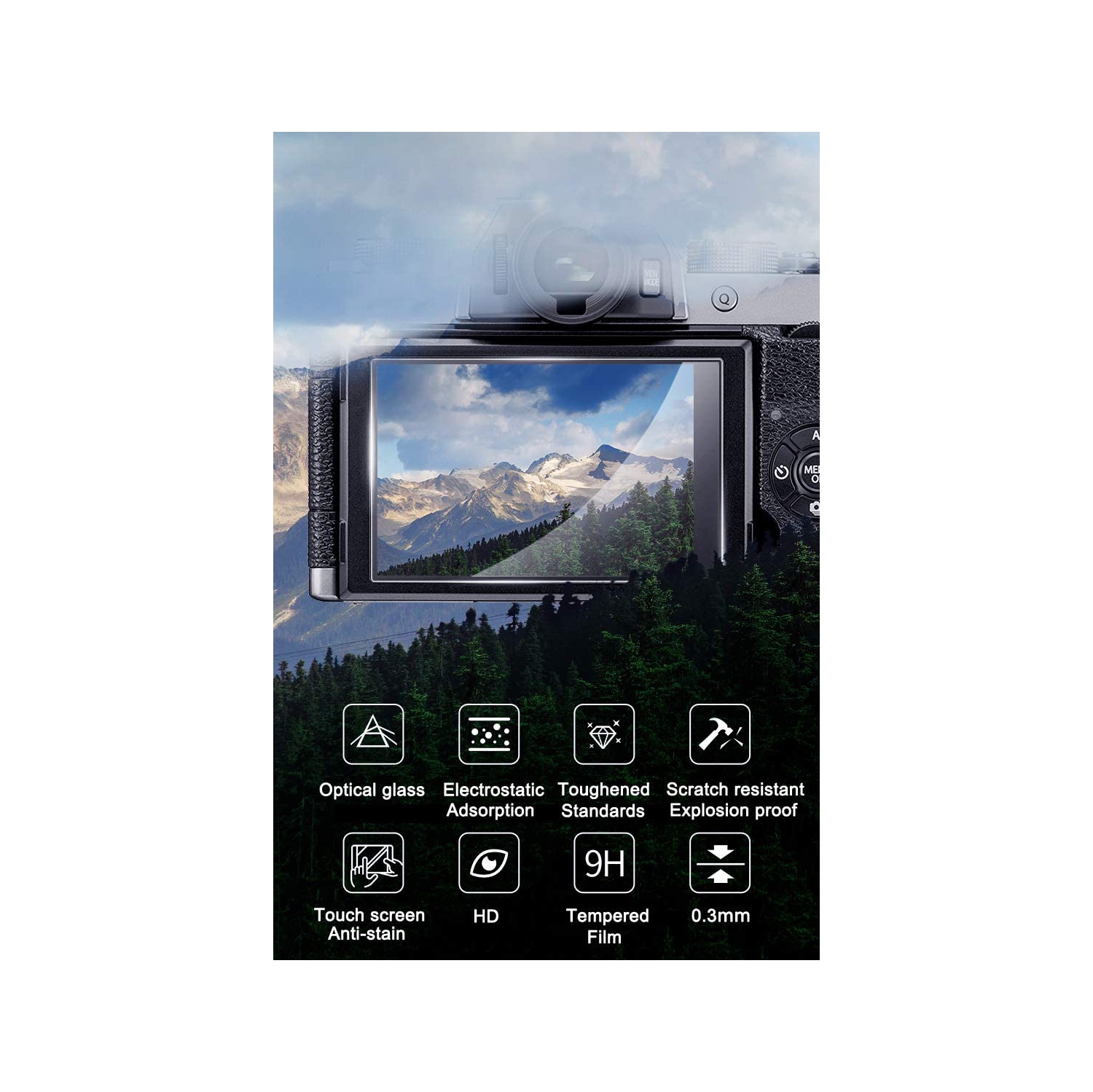 Glass Screen Protector Foils Compatible for Sony Alpha A7R IV A7R4 / A7R III A7III A7II / A7R3 A7R2 A7M2 Digital Camera ,Tempered Glass Film