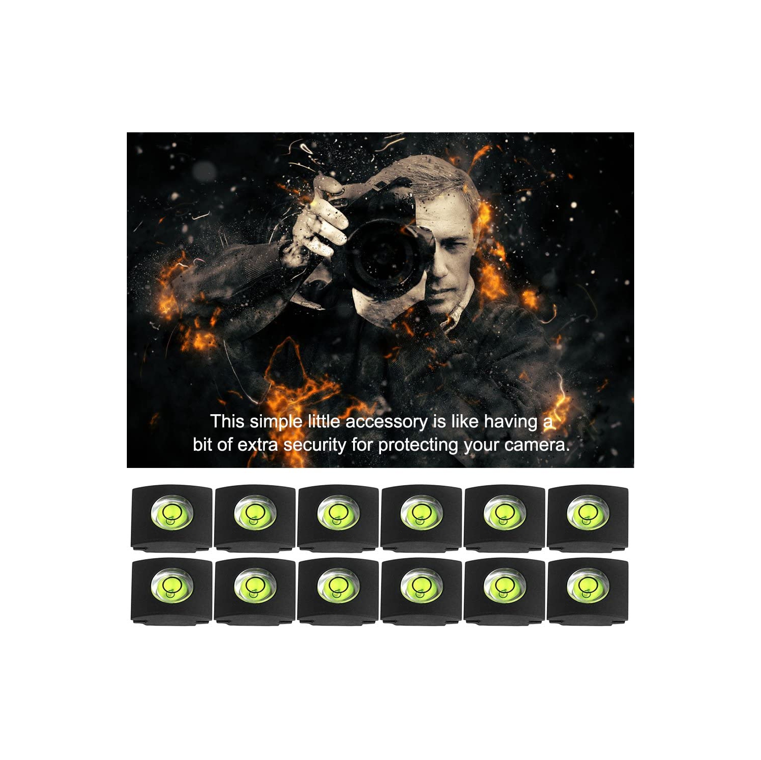 Set of 12 Hot Shoe Covers, Camera Flashlight Hotshoe Cover of Bubble Spirit Level for Canon Nikon Panasonic Fujifilm Olympus Sigma PENTAX DSLR SLR