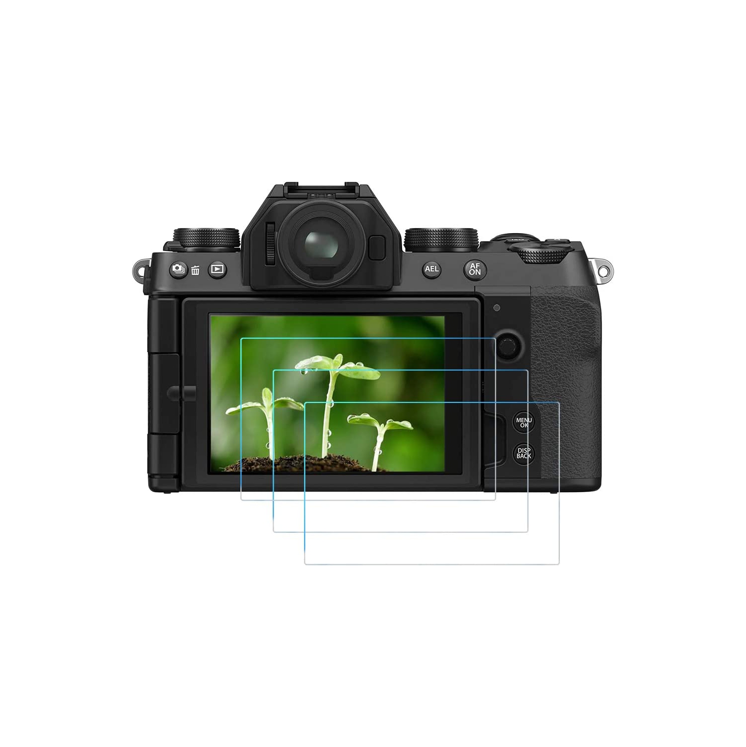 Protecteur d’écran compatible avec les appareils photo X-S10, X-T30II, X-T30, X-T20, X-T10 de Fujifilm, paquet de 3, verre trempé antirayure 9H de