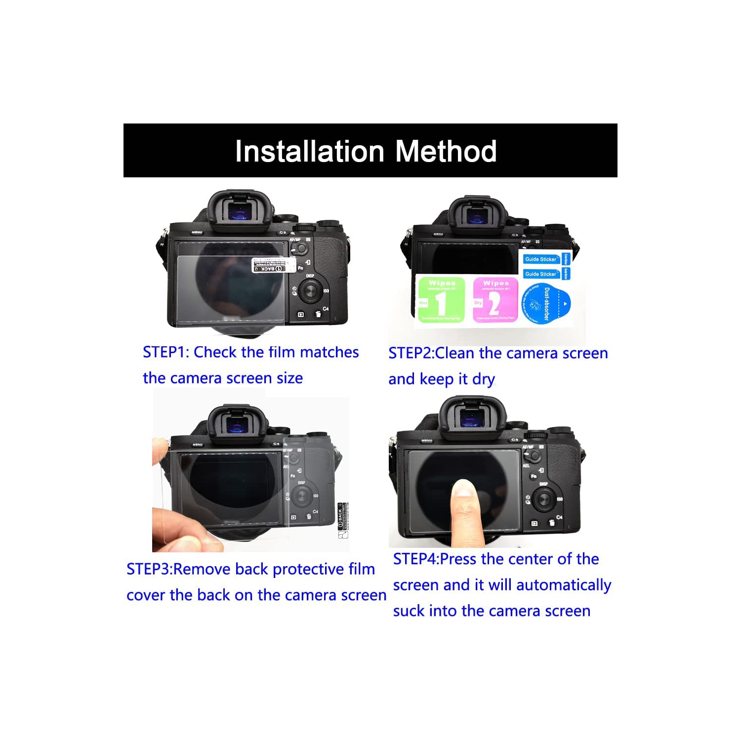 Protecteur d’écran compatible avec les appareils photo X-S10, X-T30II, X-T30, X-T20, X-T10 de Fujifilm, paquet de 3, verre trempé antirayure 9H de