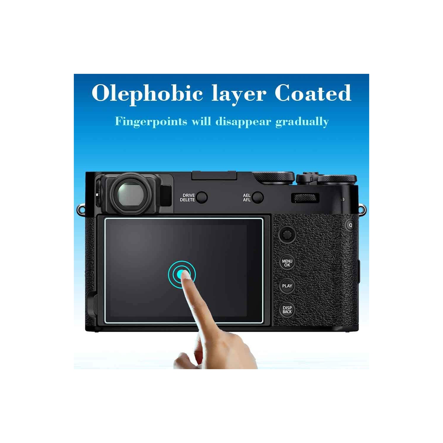 X100V Screen Protector for Fujifilm X100V Fuji Film Digital Camera [3Pack] with Hot Shoe Cover, 0.3mm 9H Hardness Tempered Glass Cover Anti-Scrach