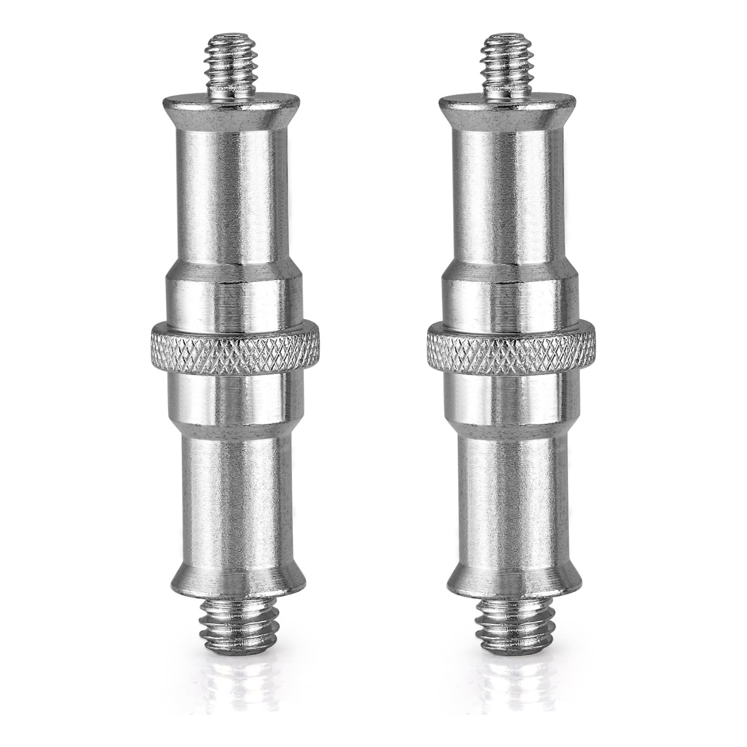 2 Pieces Standard 1/4 to 3/8 inch Metal Male Convertor Threaded Screw Adapter Spigot Stud for Studio Light Stand, Hotshoe/Coldshoe Adapter, Ball