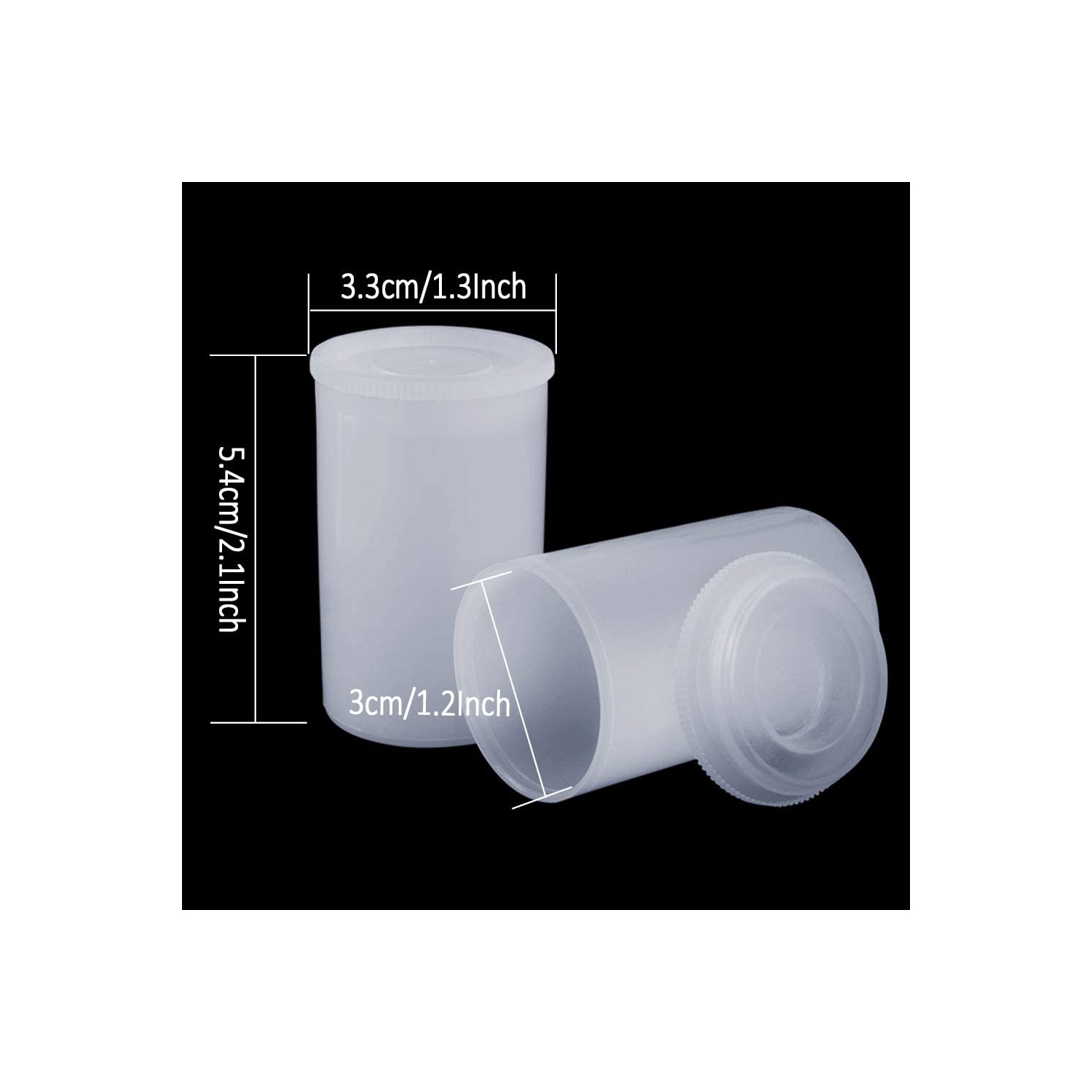 35mm Film Canisters with Caps Plastic White Empty Film Canister Case Bulk with Lids Storage Reel Containers for Storing Film, Small Accessories, Beads