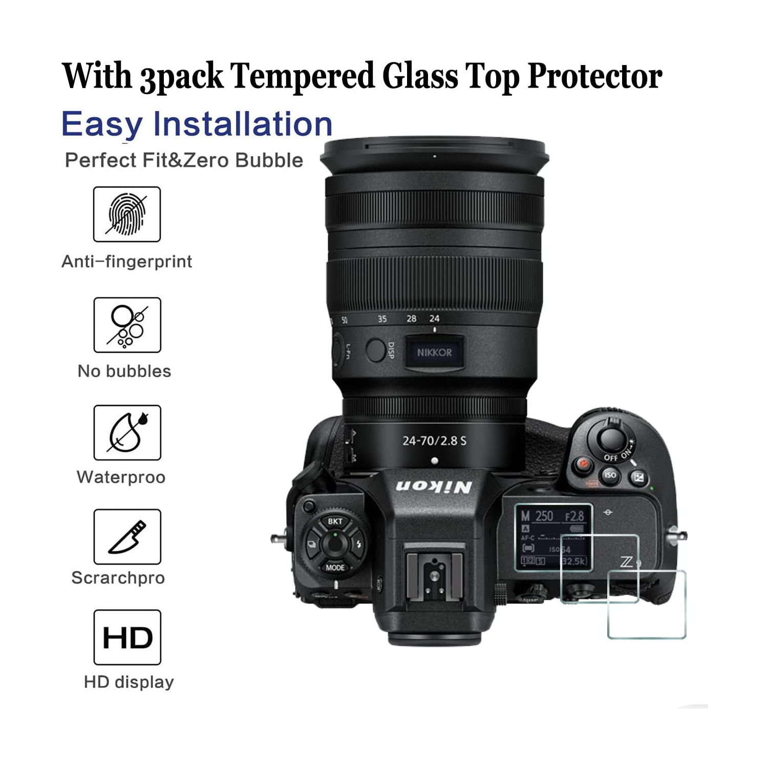 Compatible avec le protecteur d’écran ACL et SUPÉRIEUR pour l’appareil photo Z9 Z 9 de Nikon, protecteur rigide en verre trempé antirayure pour Hot