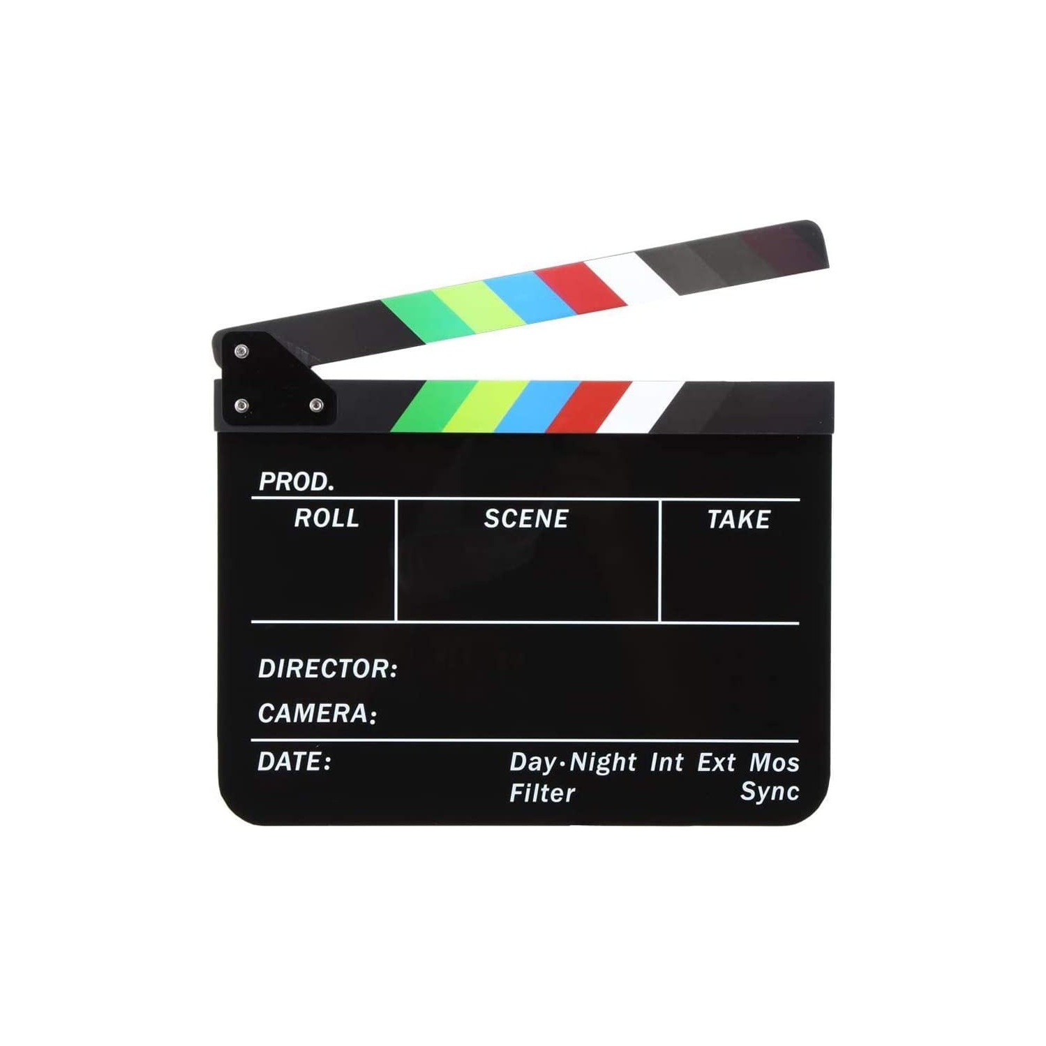 Movie Directors Clapboard, Photography Studio Video TV Acrylic Clapper Board Dry Erase Film Slate Cut Action Scene Clapper with a Magnetic Blackboard