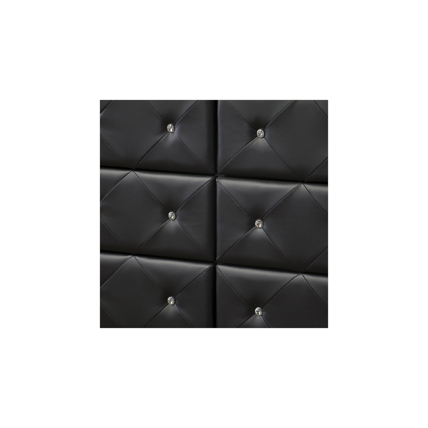 Commode double en similicuir à 6 tiroirs du milieu du siècle de Bowery Hill, noir