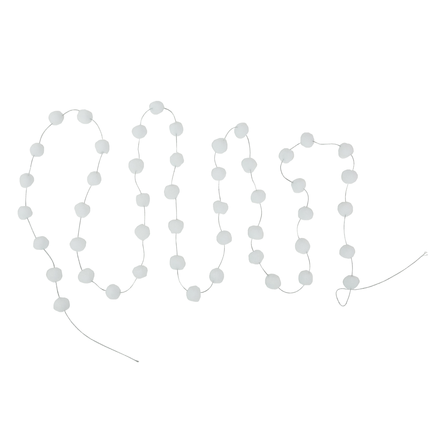 9' White Plush Snowball Christmas Garland