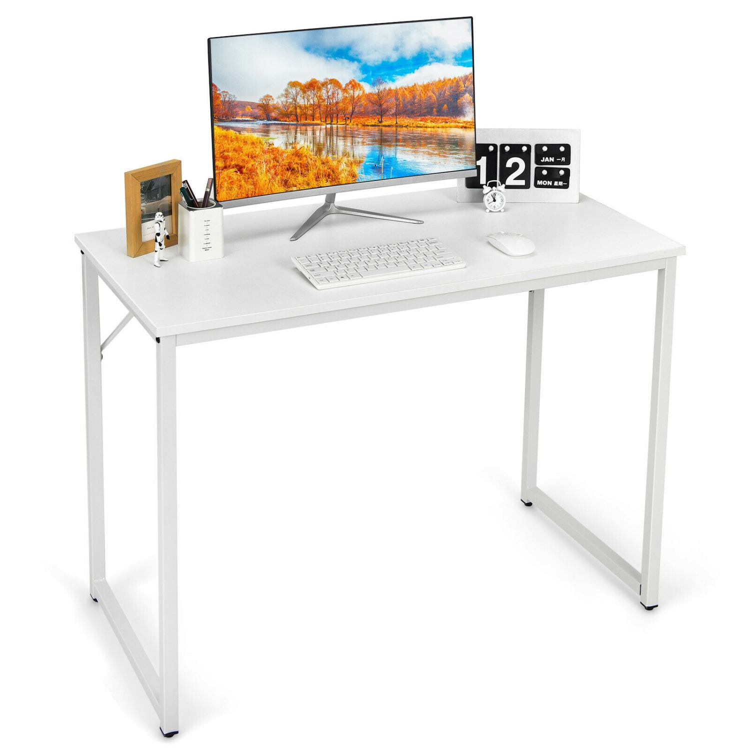 L-Shaped Computer Desk and Writing Workstation for Home Office Corner Setup